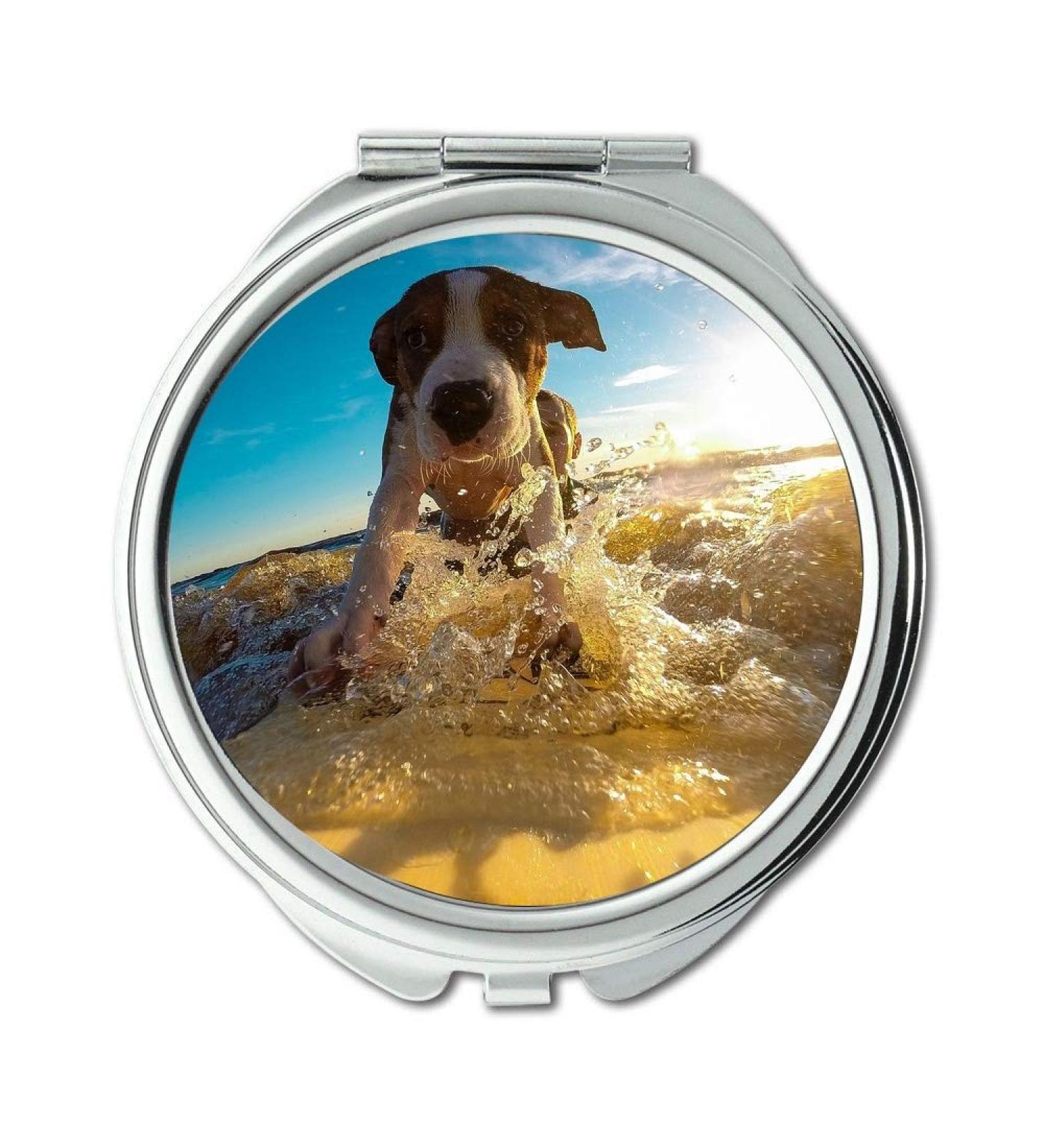 YENDOSTEEN Mirror makeup mirror Dog Surfing Water Wave Summer Self Confidence Pocket Mirror portable mirror - Buy Online on GoSupps.com