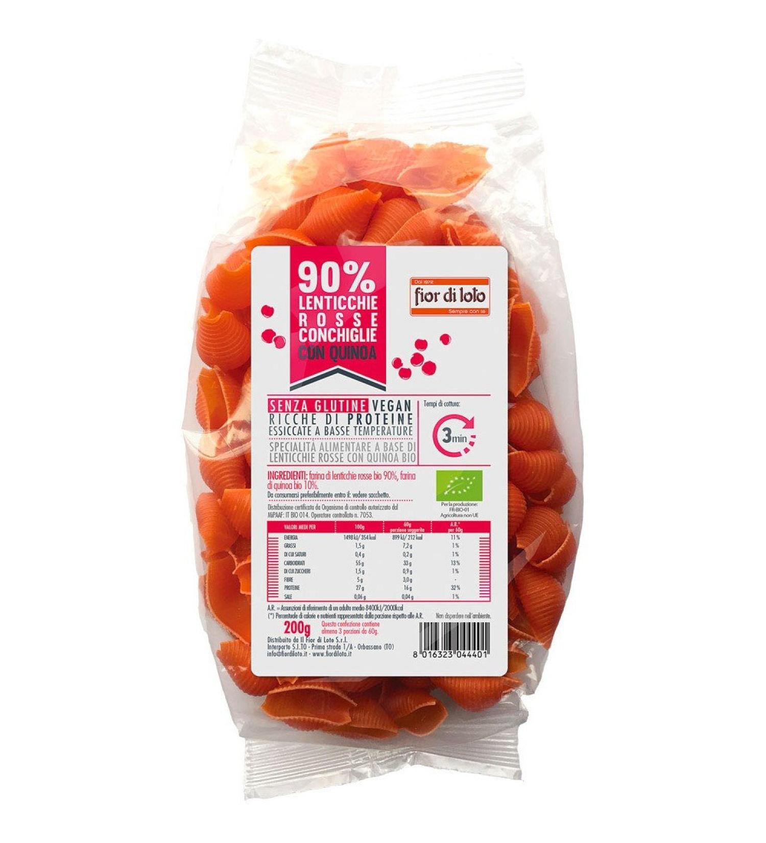 Red lentil and quinoa shells 200g