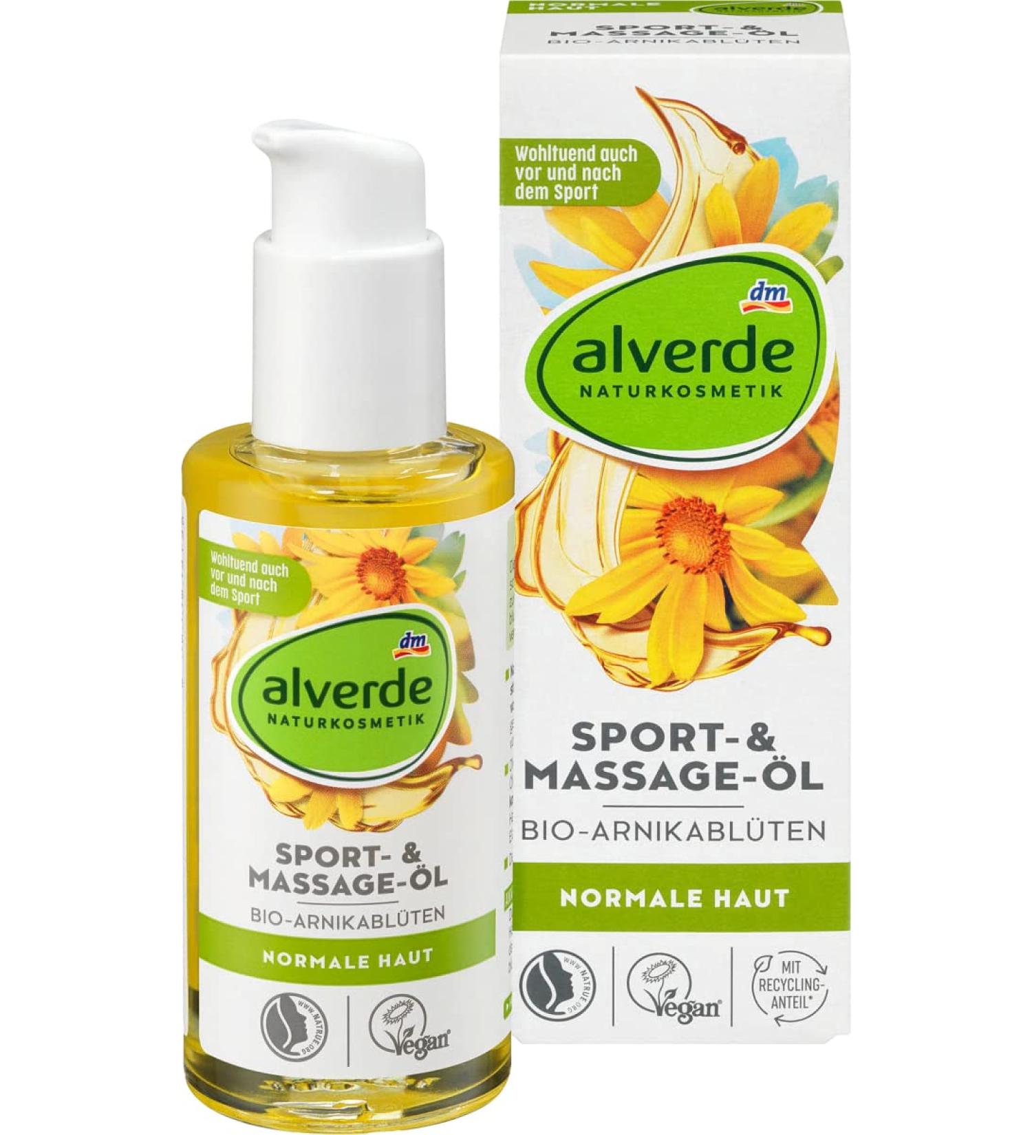 Alverde Arnica Sports & Massage Oil 100ml - Natural Pain Relief & Muscle Recovery - Buy Online on GoSupps.com