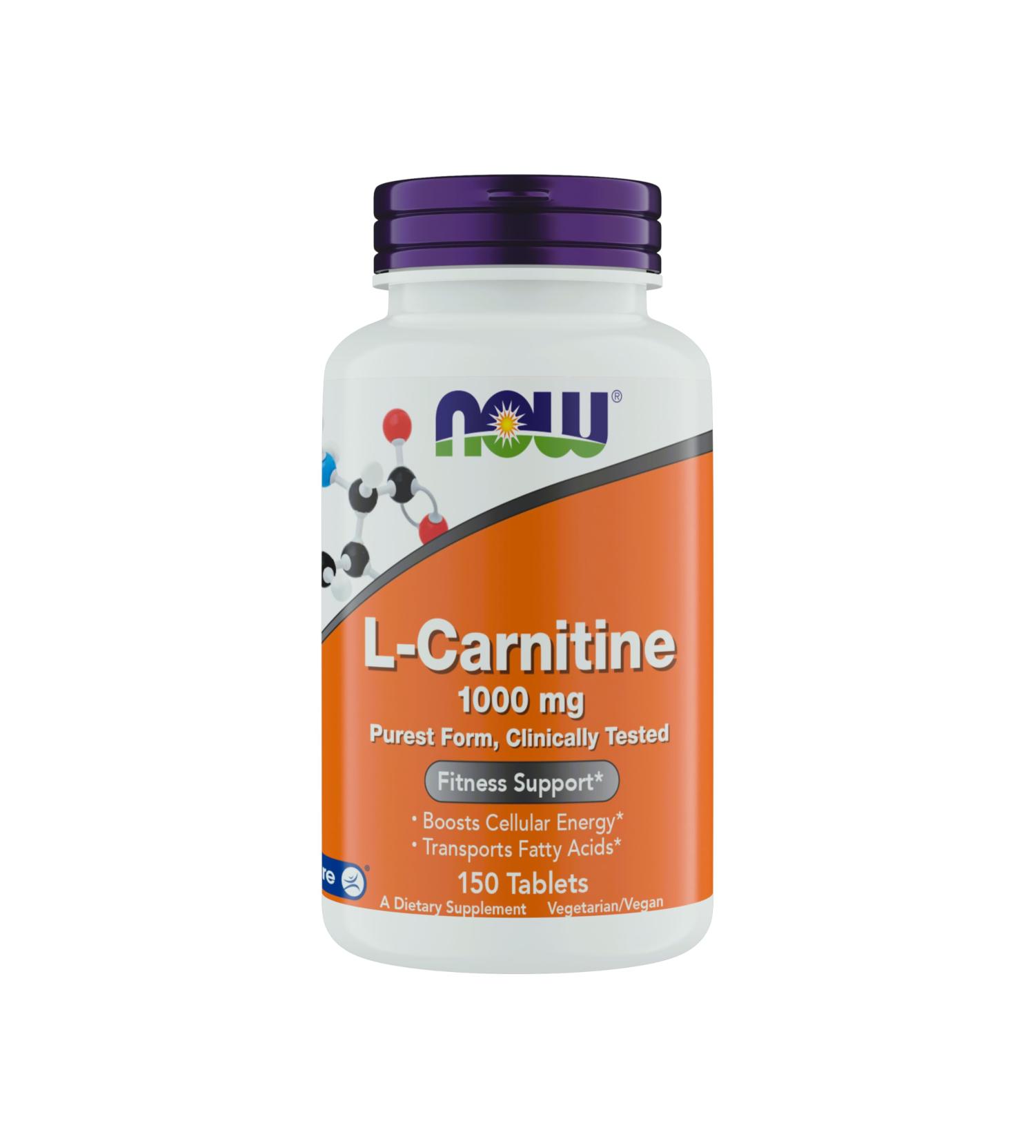 Now Supplements L-Carnitine 1000mg - 150 Tablets for Lean Muscle Growth Energy Support Non-GMO Kosher Vegan-Friendly - Buy Online on GoSupps.com