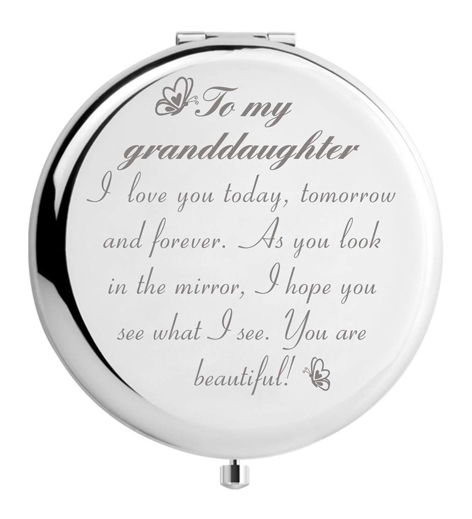 Peayale Beautiful Granddaughter Travel Mirror - Ideal Birthday, Graduation, and Christmas Gift - Buy Online on GoSupps.com