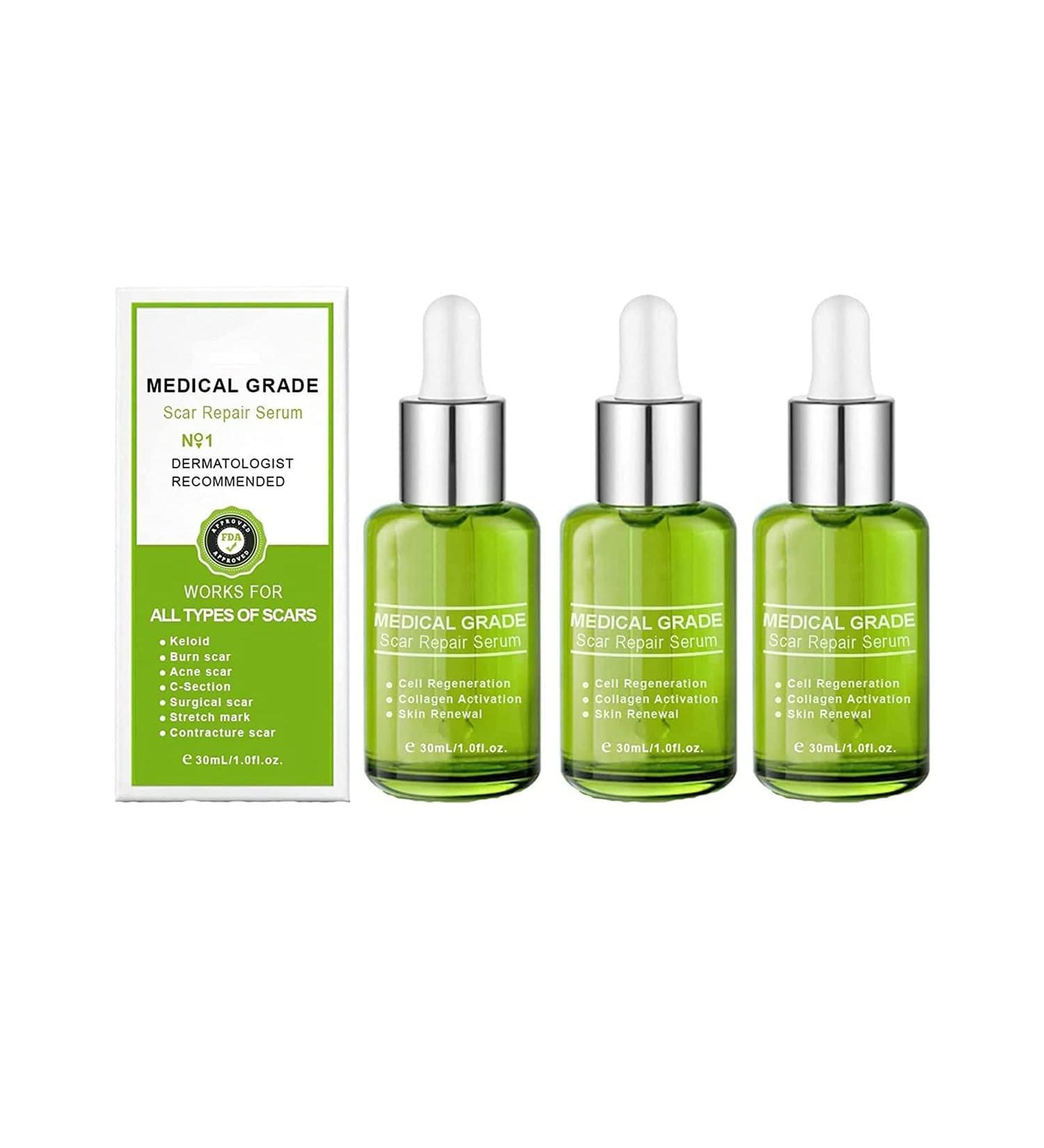 3PCS Medical Grade Scar Repair Serum - Effective Treatment for All Types of Scars - Buy Online on GoSupps.com