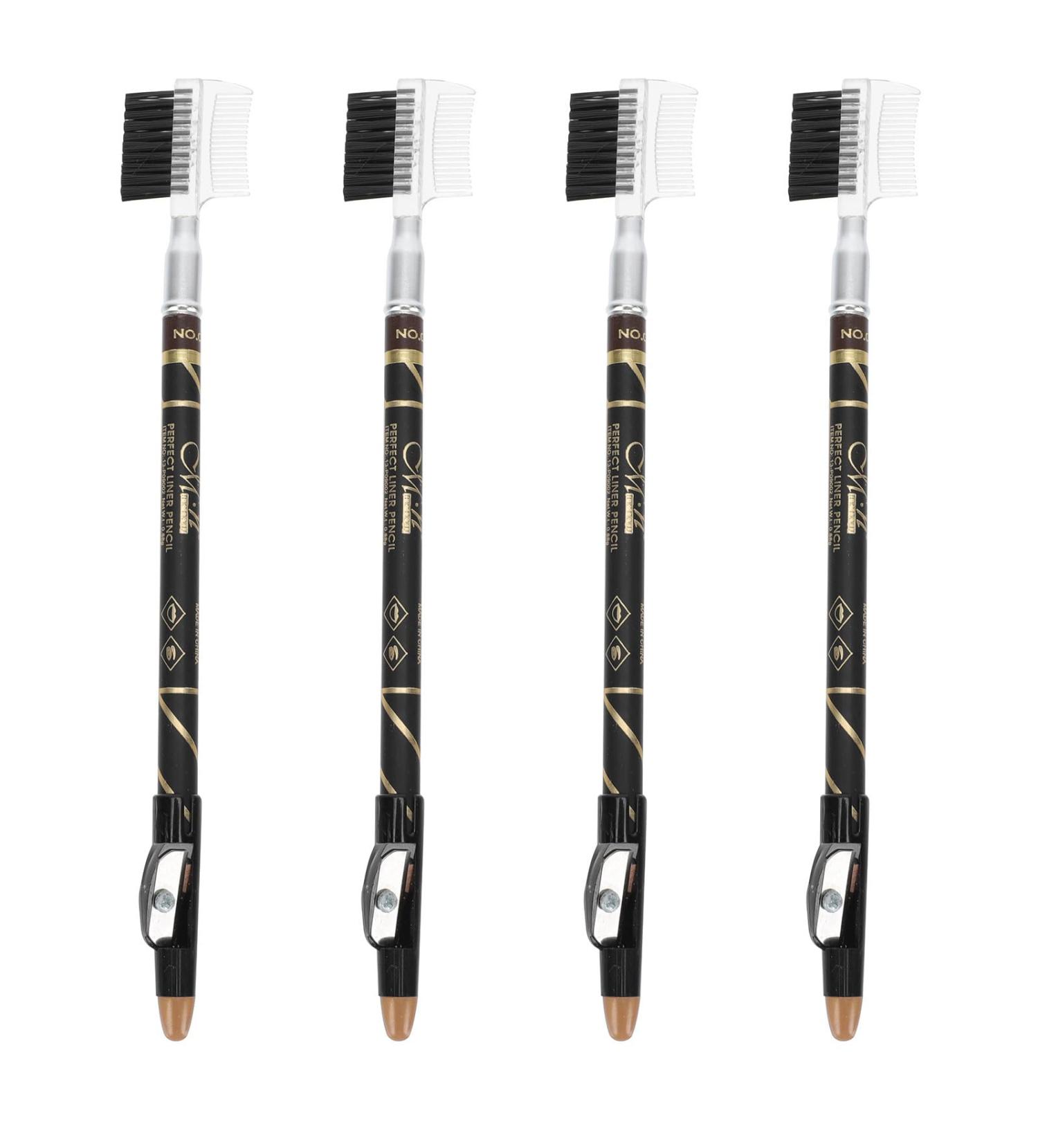 TOPBATHY Lot De 4 Crayons Sourcils Avec Peigne Noir Et Caf R sistants L'eau Pour Filles Et Femmes Maquillage Voyage Et Usage Professionnel - Buy Online on GoSupps.com