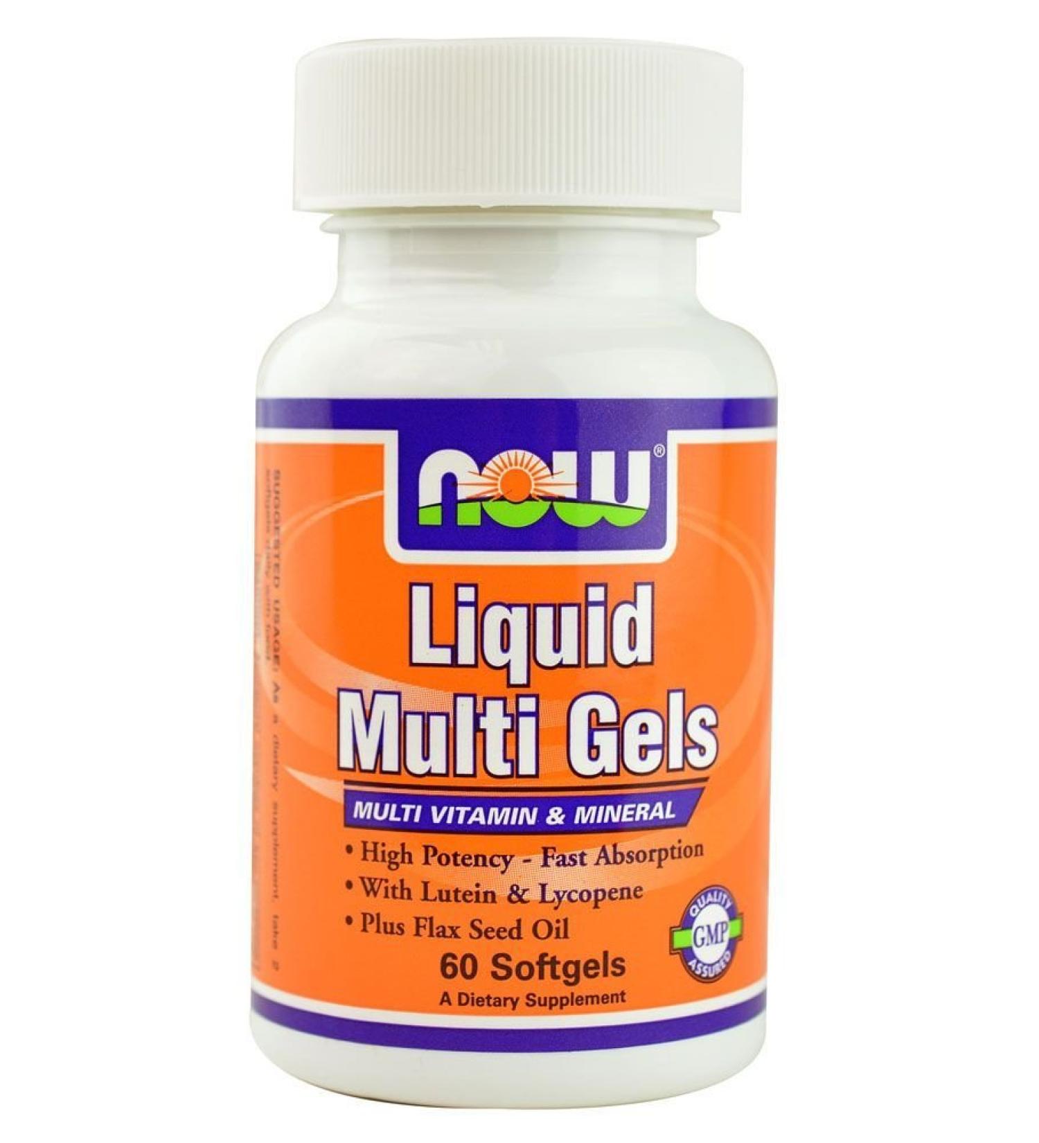 Now Foods Liquid Multi Softgels 60ct - Essential Daily Nutrients - Buy Online on GoSupps.com