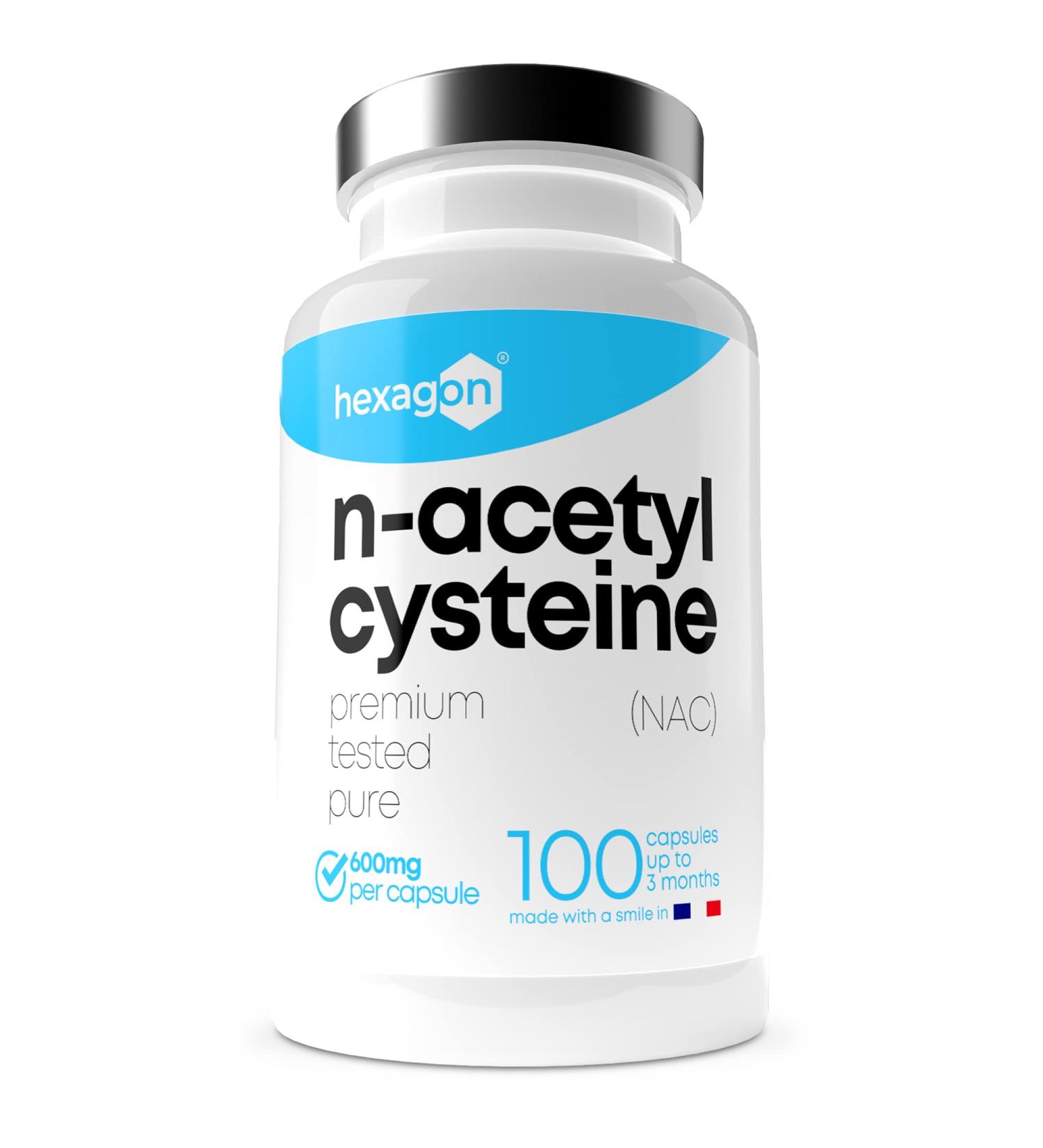 NAC N-Acetyl-Cysteine 600mg - +3 Months of Treatment - Antioxidant & Detoxifying - Made in France - Glutathione Boost - Liver Detox & Protection - 100 Vegetable Capsules - Vegan - No Additives - - Buy Online on GoSupps.com