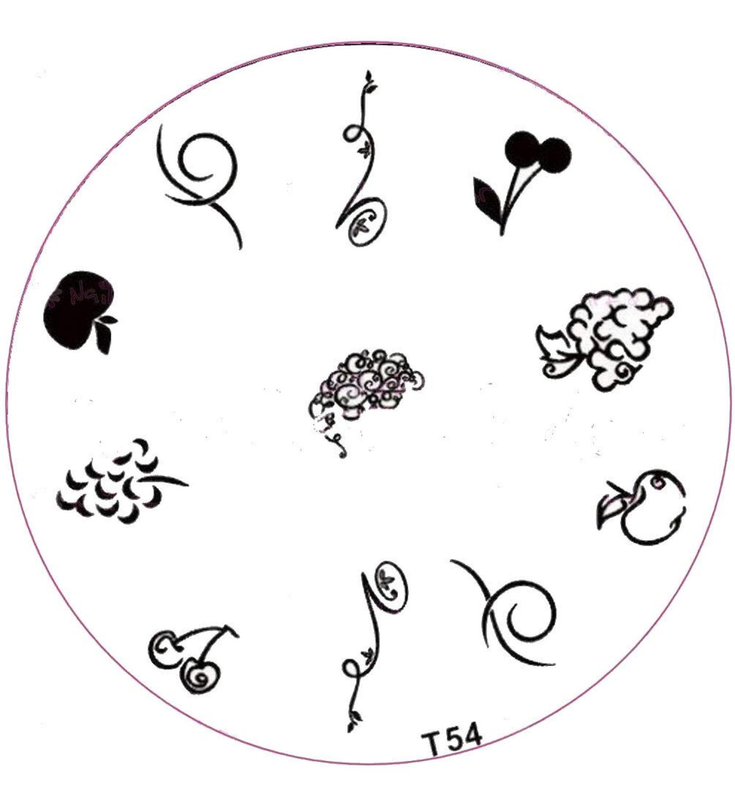 ++SPECIAL ITEM++ Stamping stencil T-Series: T54 Grapes Cherries Apples Tendrils