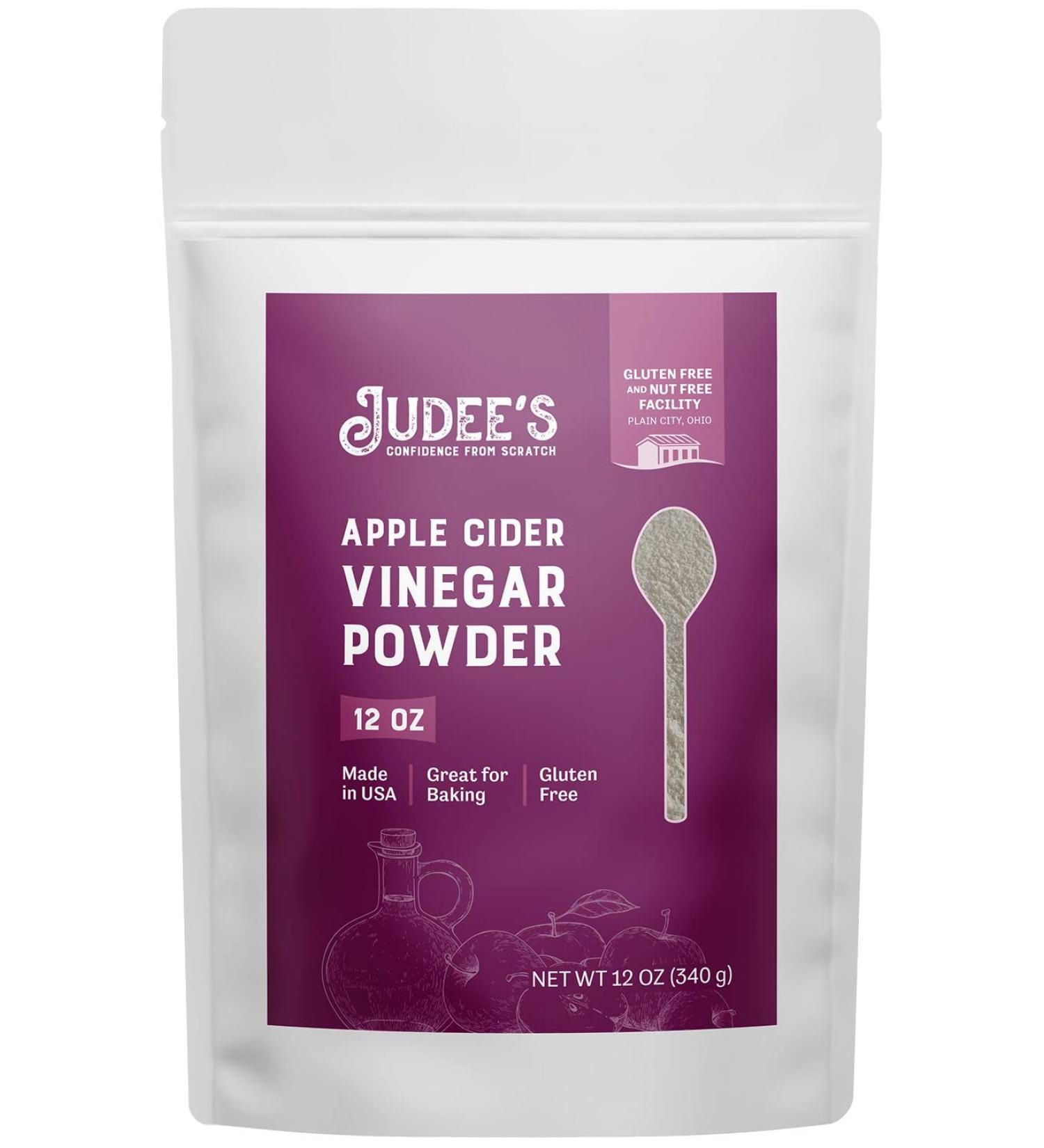 Judee's Apple Cider Vinegar Powder 12 oz - Gluten-Free, Nut-Free, Keto-Friendly - Perfect for Baking, Cooking, Marinades, Glazes, and Dry Rubs - 12 Ounce (Pack of 1) - Buy Online on GoSupps.com