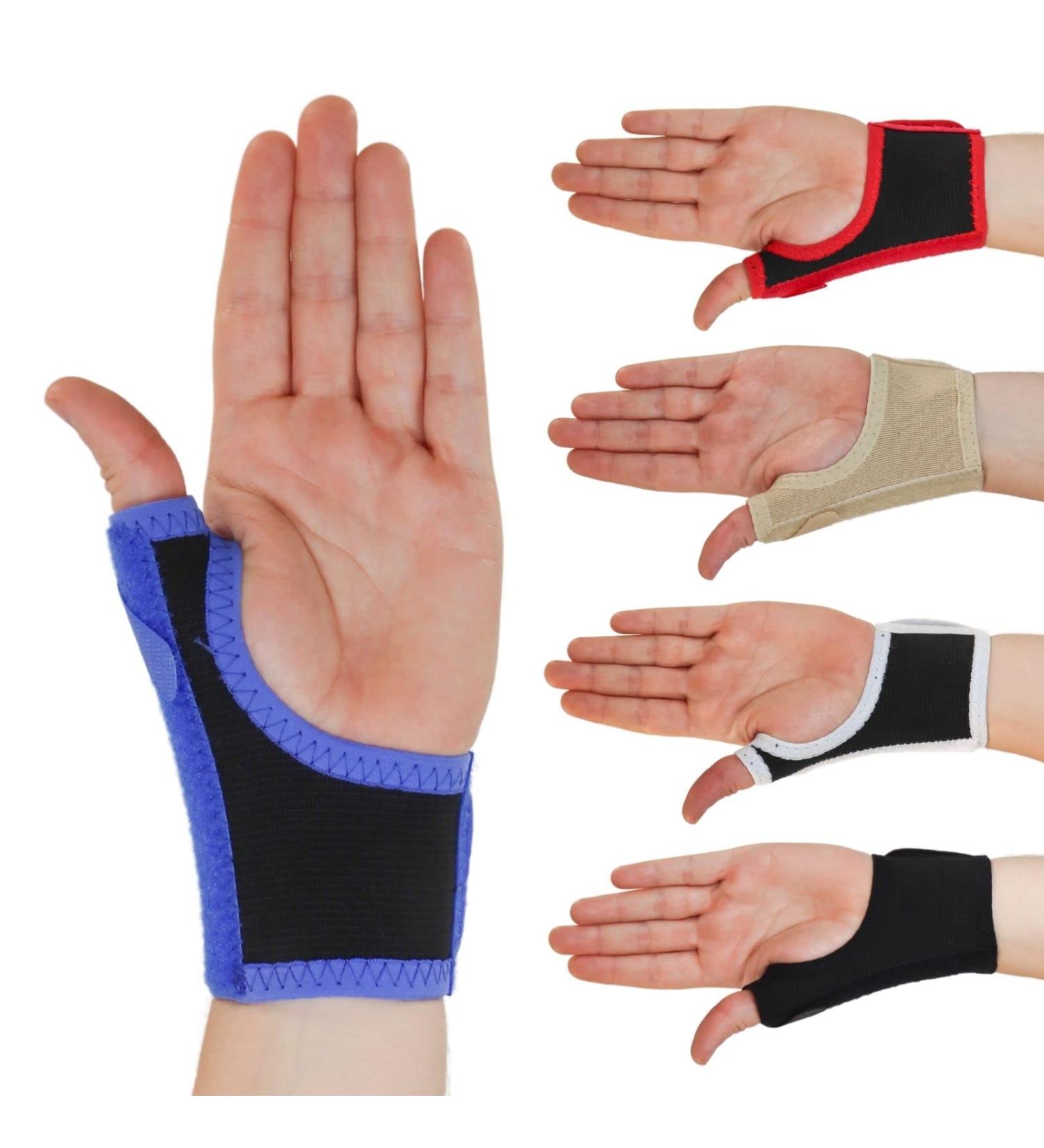 Solace Bracing Thumb Support Max - British Made & NHS Supplied - Breathable Thumb Spica Splint for CMC Pain, Arthritis, Tendonitis, RSI - Black/Blue - L - Right Hand - Buy Online on GoSupps.com