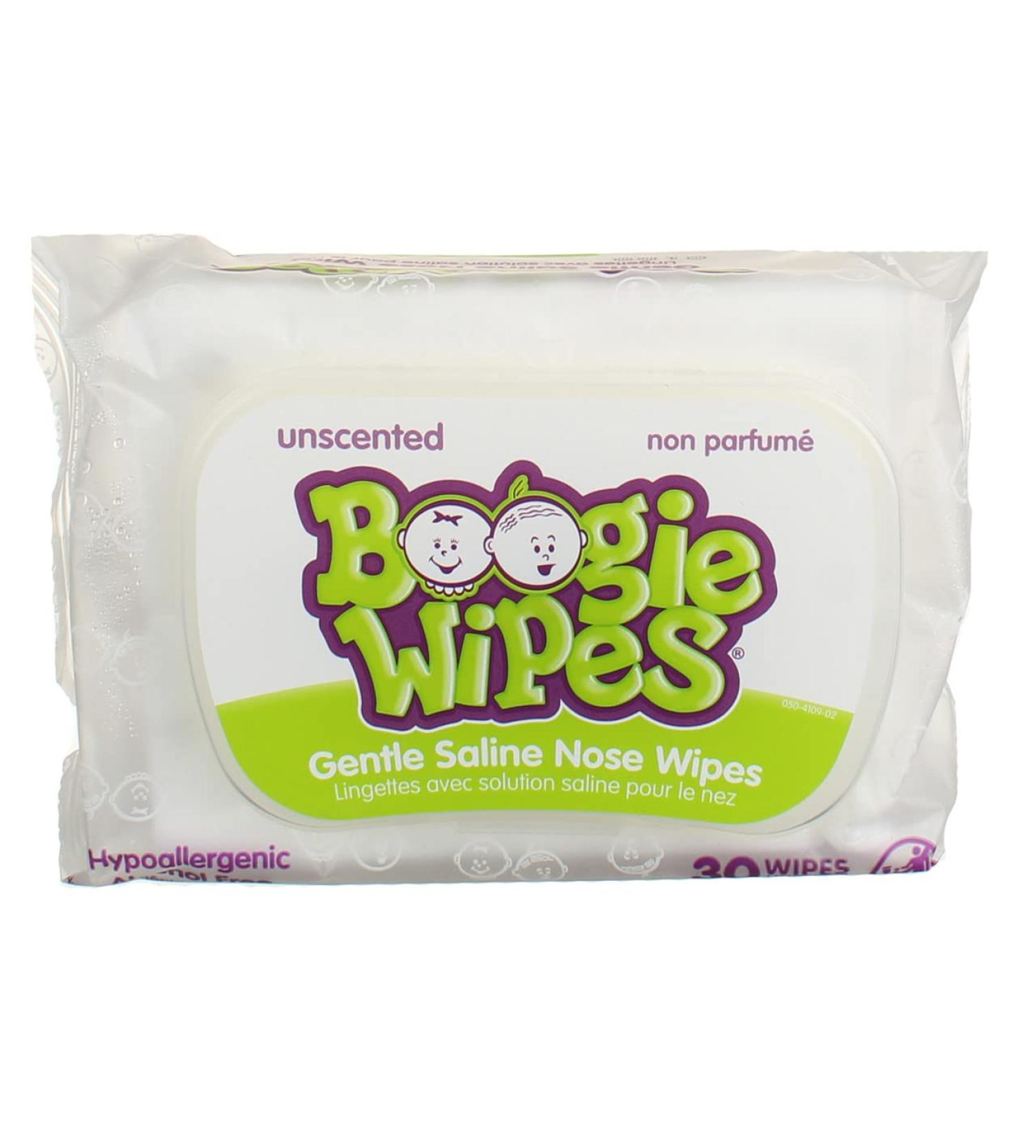 Boogie Wipes Unscented Gentle Saline Nose Wipes - 30 Count - Buy Online on GoSupps.com