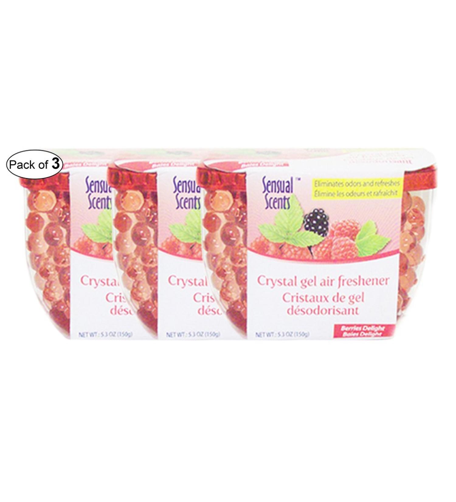 Sensual Scents Crystal Gel Air Freshener- Berries Delight (150g) (Pack of 3)