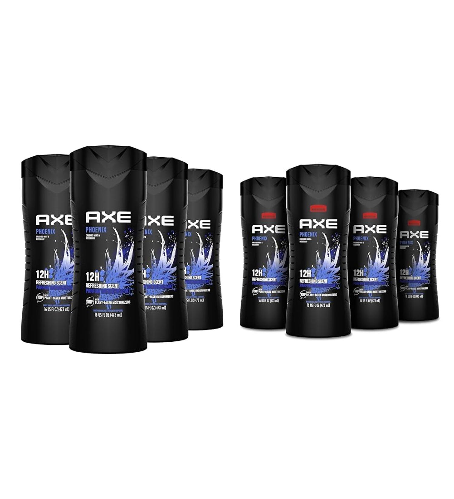 AXE Phoenix Crushed Mint & Rosemary Men's Body Wash 4 Count 16 oz (100% Recycled Bottle) Phoenix Men's Body Wash 4 Count 16 oz (100% Recycled Bottle) - Buy Online on GoSupps.com