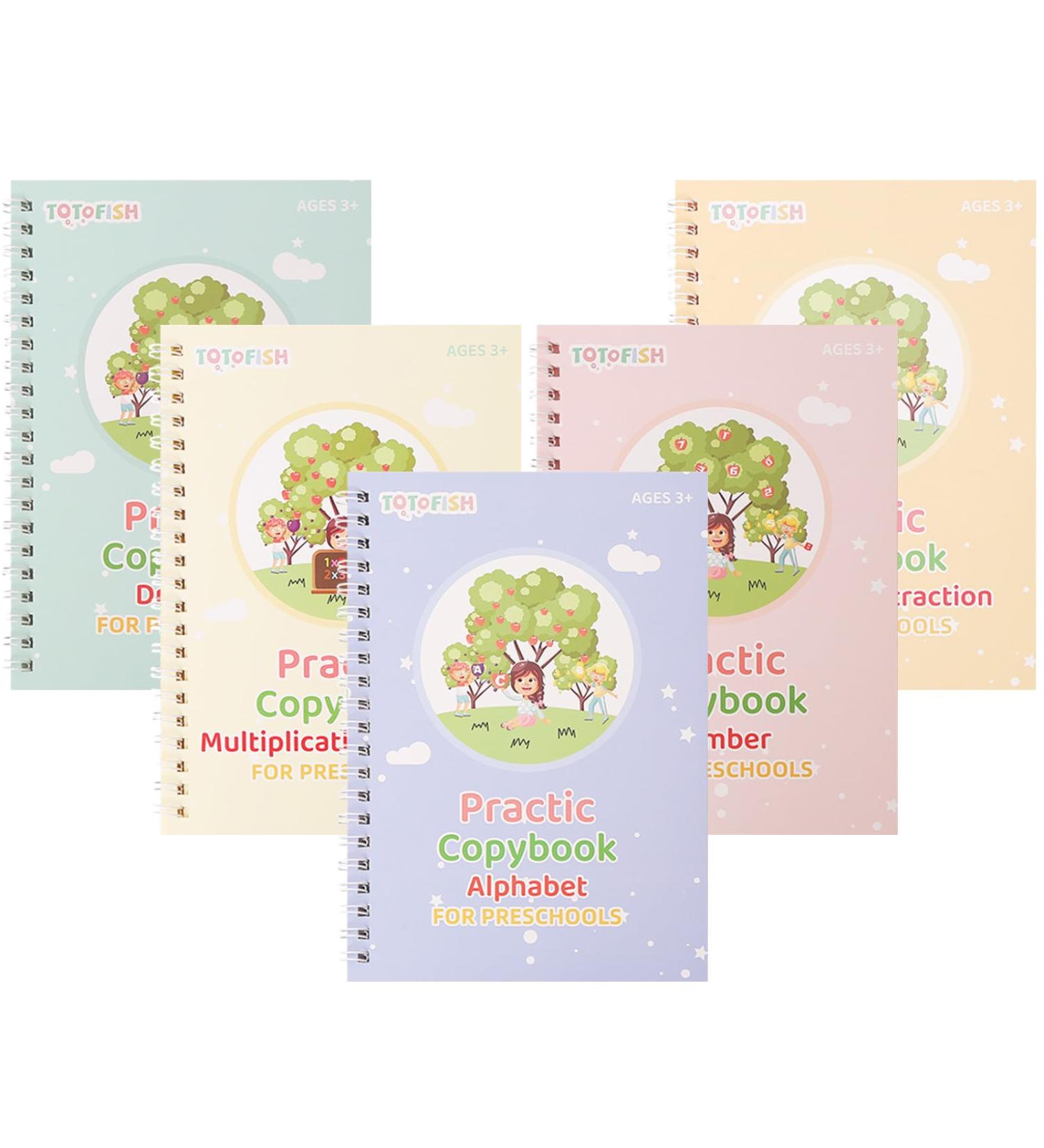 Magical Learning Books for Kids - BDSHUNBF 5 PCs Reusable Handwriting & Drawing Exercise Book with Pen - Buy Online on GoSupps.com