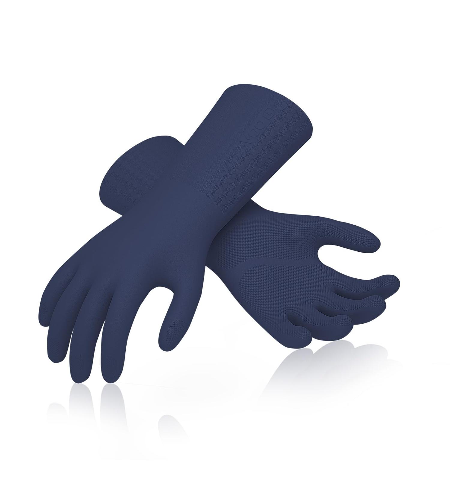 Vgo Lined Cleaning Gloves - Latex Free, Antislip, Reuseable Household Gloves in TPE - Super Thicker, Multifunctional Kitchen, Bathroom, Gardening Gloves - 1 Pair Large (Dark Blue) - Buy Online on GoSupps.com
