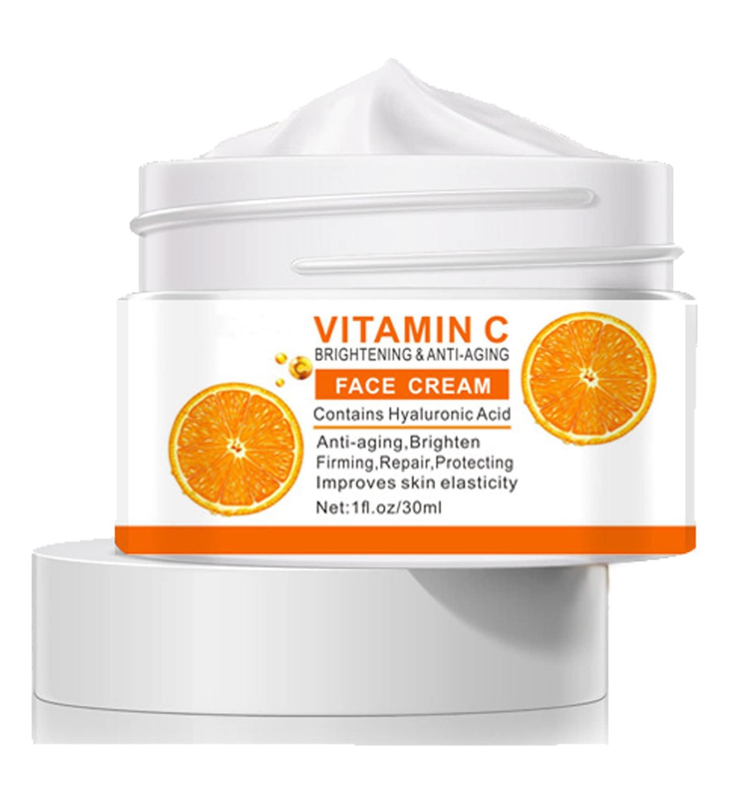 Vitamin C Face Cream Vitamin C Cream with Hyaluronic Acid & Vitamin E Anti Aging Vit C Serum Day & Night Face Cream for Women and Men Boost Skin Collagen Brighten Hydrate and Plump Skin - Buy Online on GoSupps.com