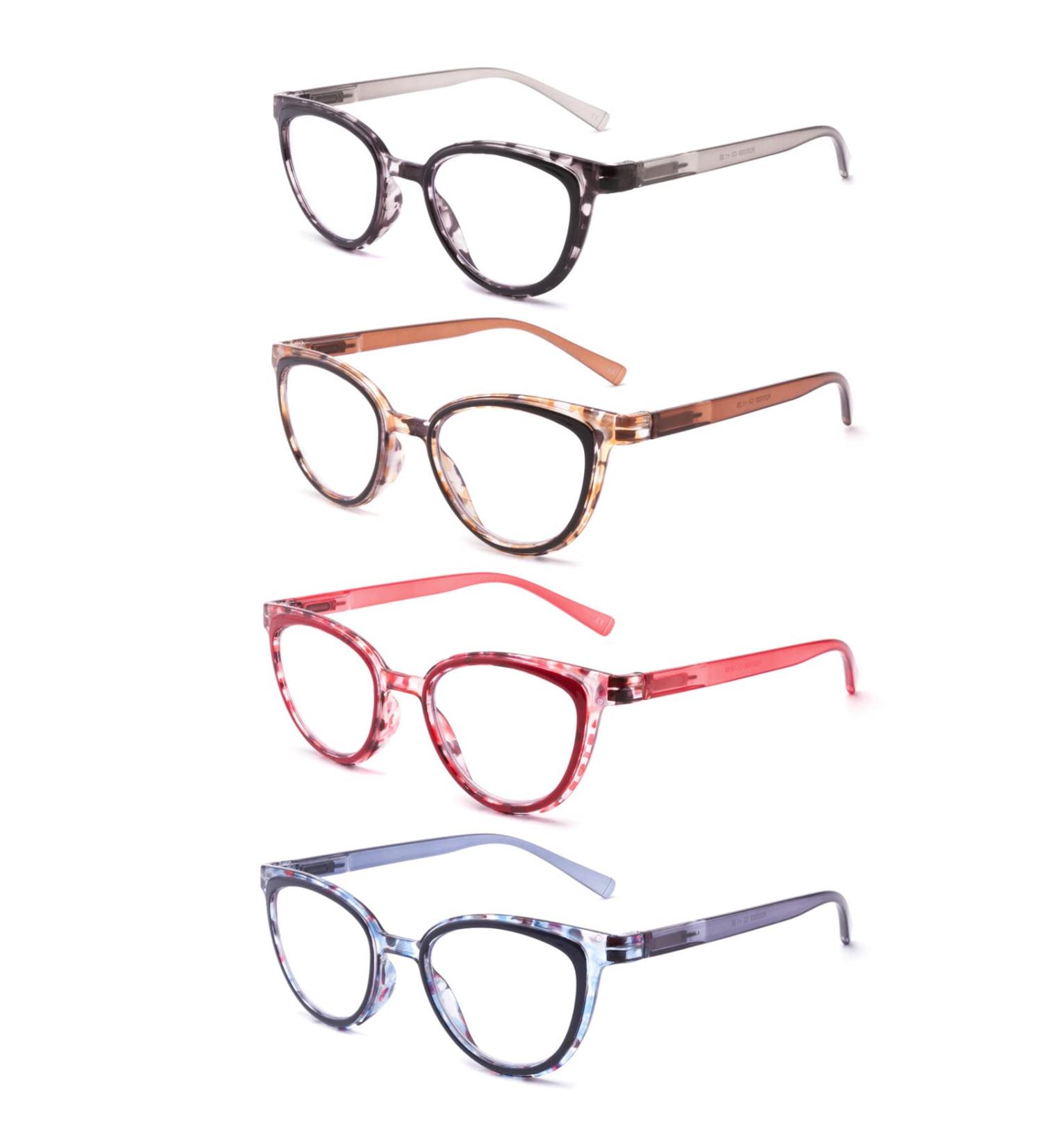 IVNUOYI 4 Pack Blue Light Blocking Reading Glasses for Women 2.0 | Anti Glare UV Computer Eyewear with Fashionable Spring Hinges - Buy Online on GoSupps.com