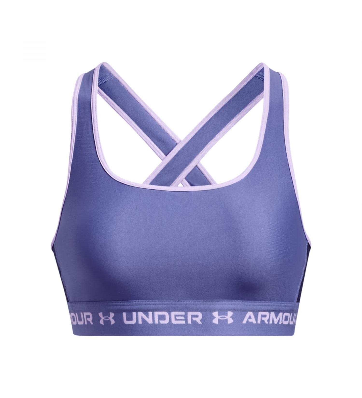 Under Armour Womens Crossback Mid Impact Sports Bra (468) Sonar Blue / / Baja Blue Large