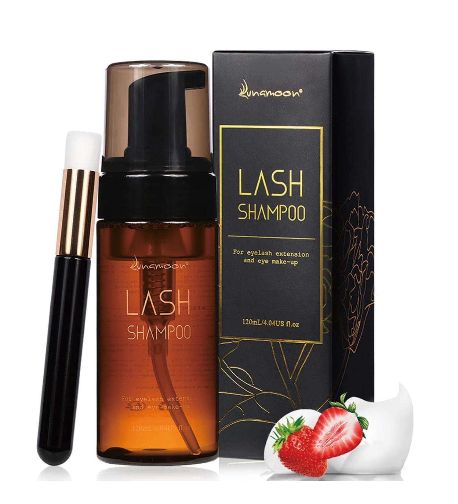 120ml Strawberry Eyelash Shampoo - Gentle Foam Cleaner for Eyelash Extensions | Salon & Home Use - Buy Online on GoSupps.com