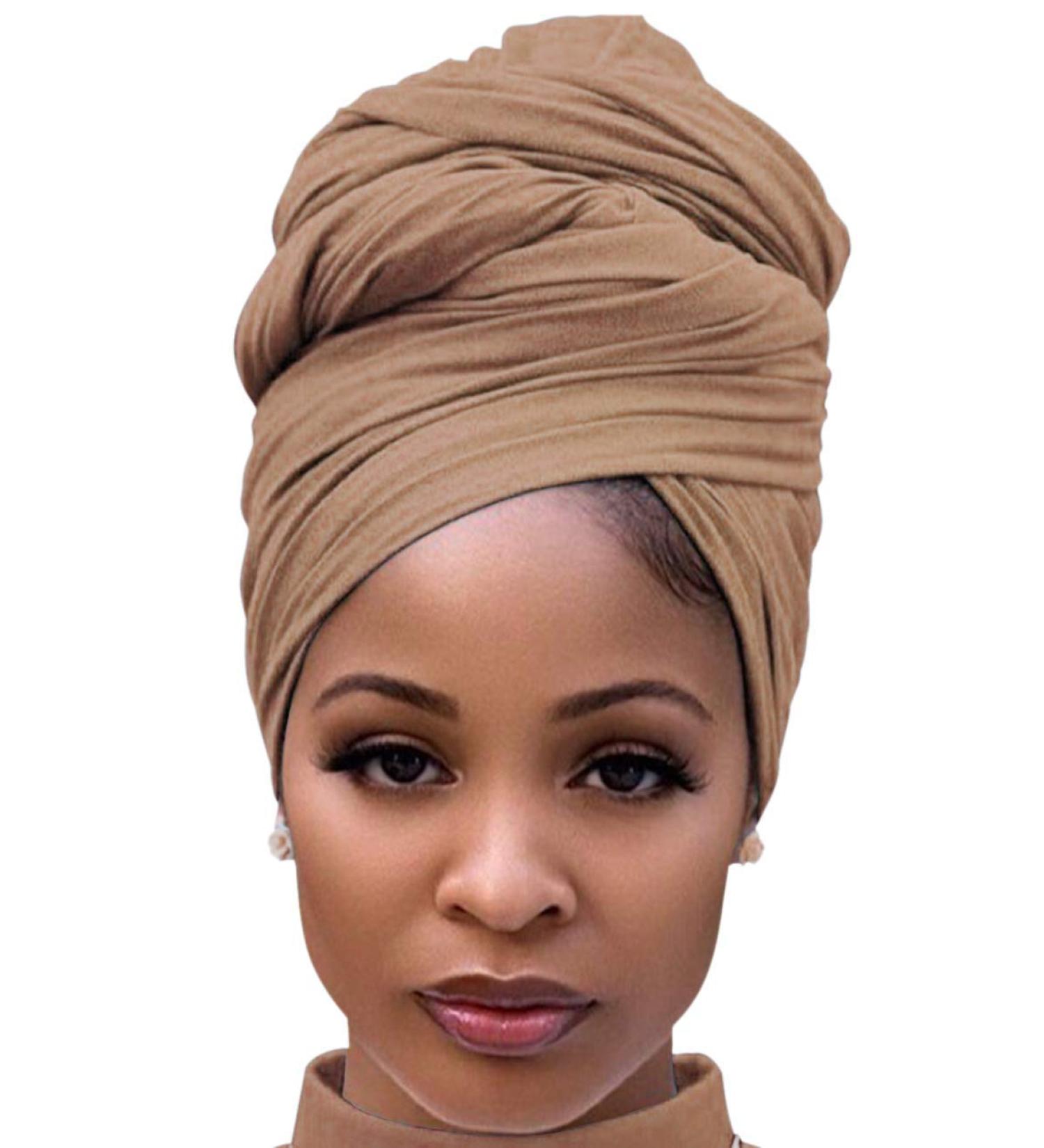 EMOOING Extra Long Stretch Jersey Turban Head Wrap for Black Women - Soft & Breathable African Knit Scarf - Buy Online on GoSupps.com