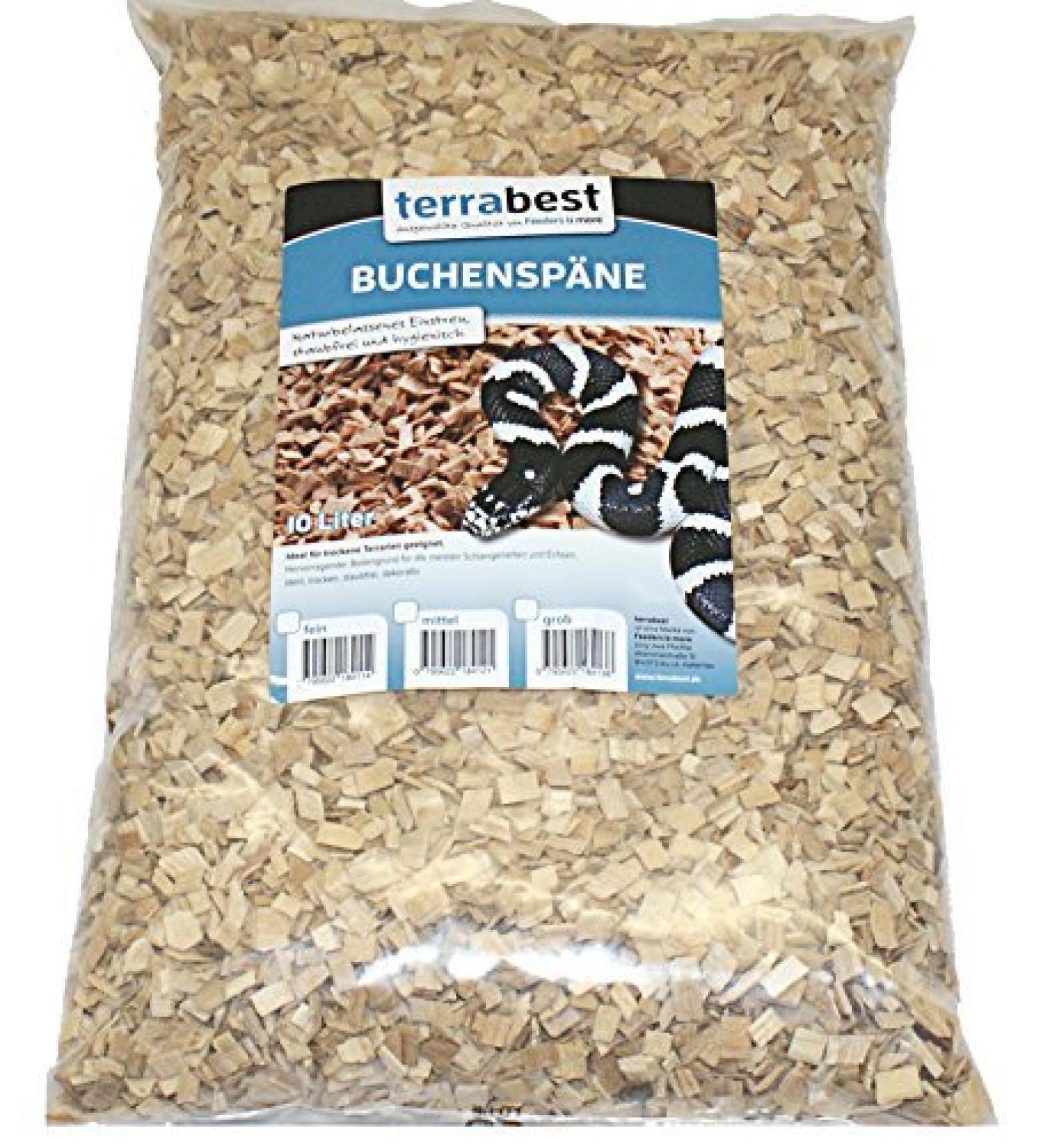 Beech shavings medium 2-6 mm 60 litres beech wood chippings substrate bedding terrarium