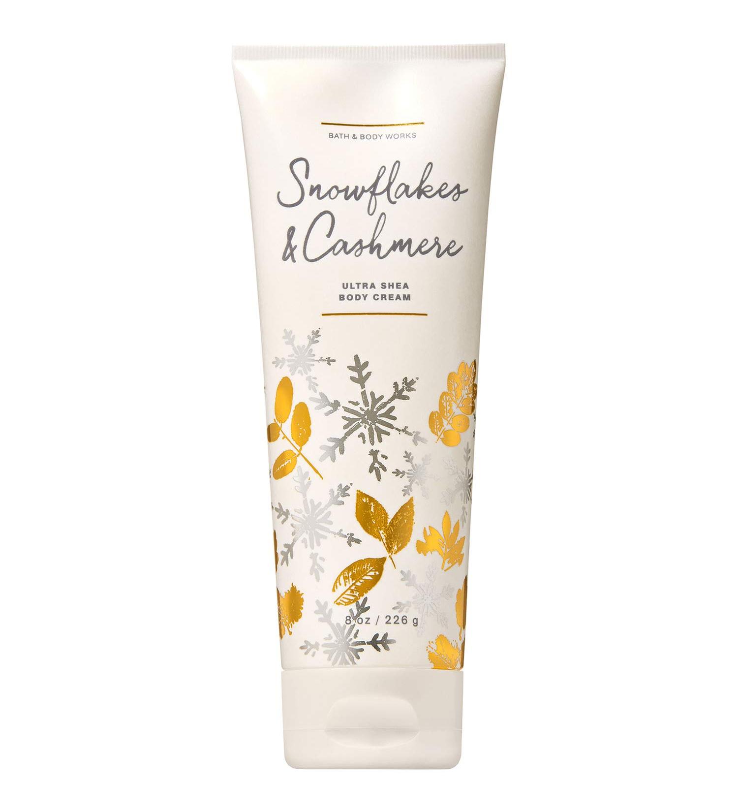 Bath and Body Works SNOWFLAKES & CASHMERE Ultra Shea Body Cream 8 Ounce (2019 Edition)