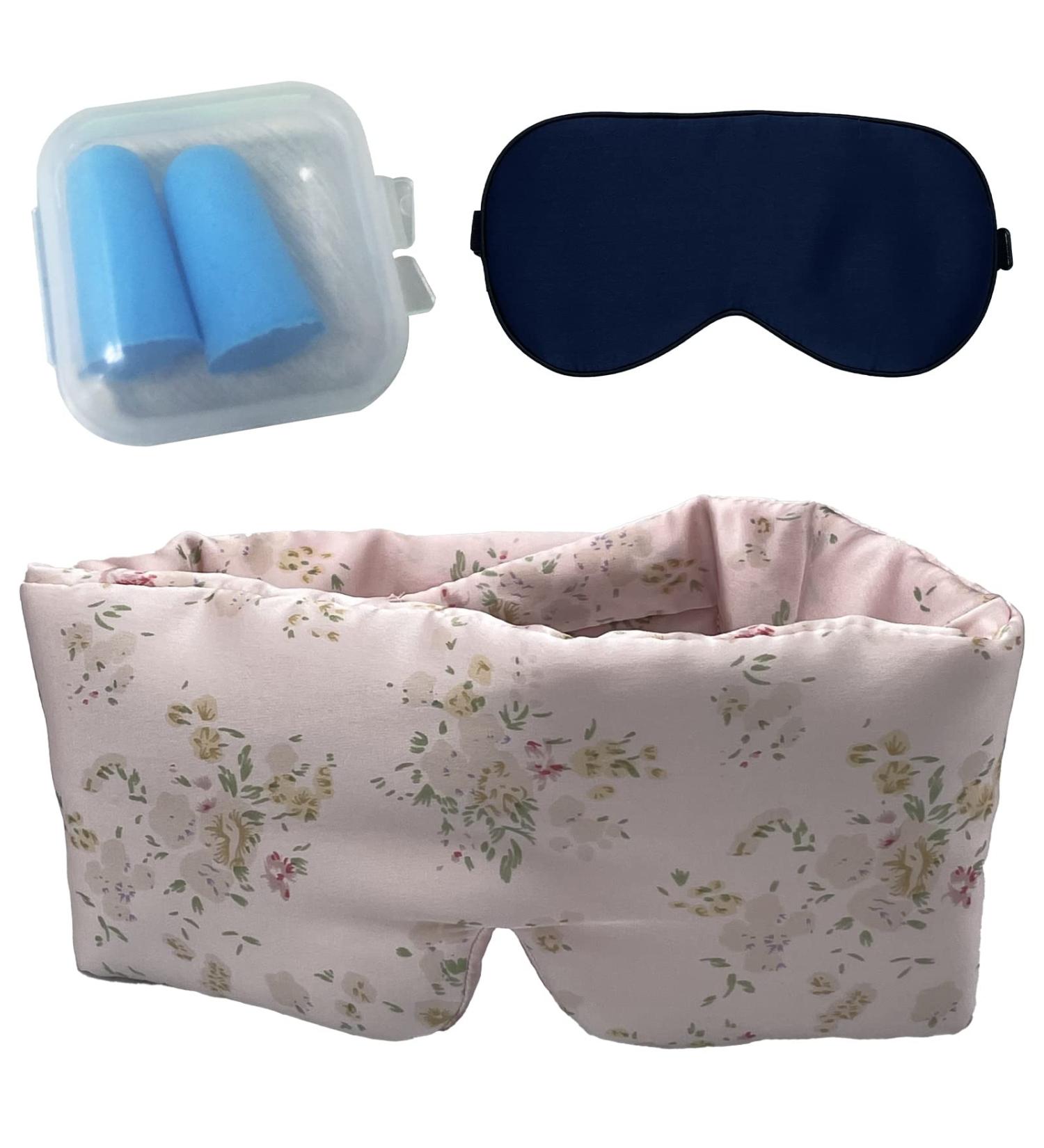V-COOOL Mulberry Silk Eye Mask - Adjustable Strap for Men & Women, Blackout Eye Cover for Sleep, Travel & Nap - Unique Gift Idea - Flower Design - Buy Online on GoSupps.com