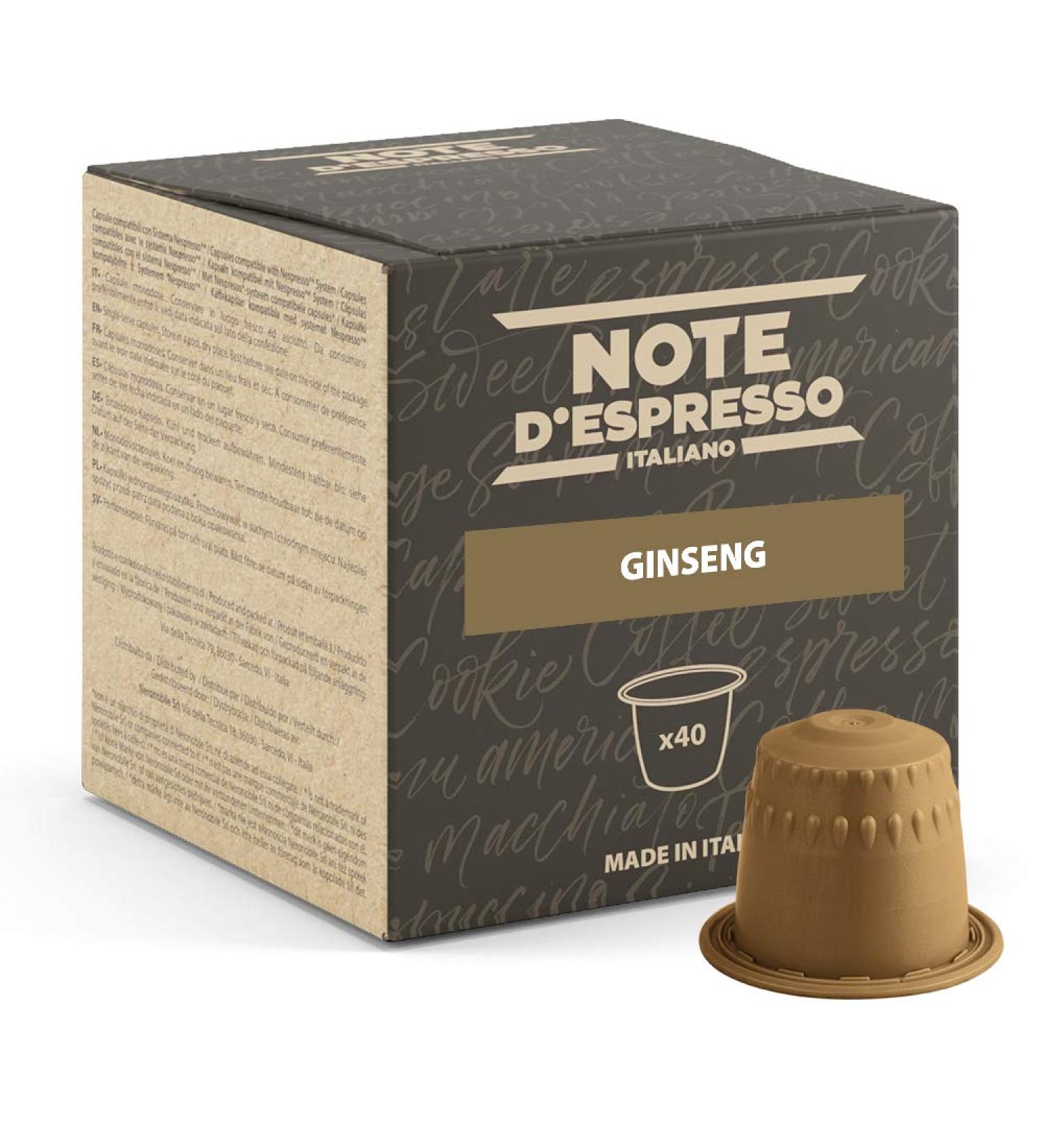  Note d'Espresso Note d'Espresso - Ginseng - Capsules Exclusively Compatible with Nespresso Machine* - 40 x 4.2 g - Buy Online on GoSupps.com
