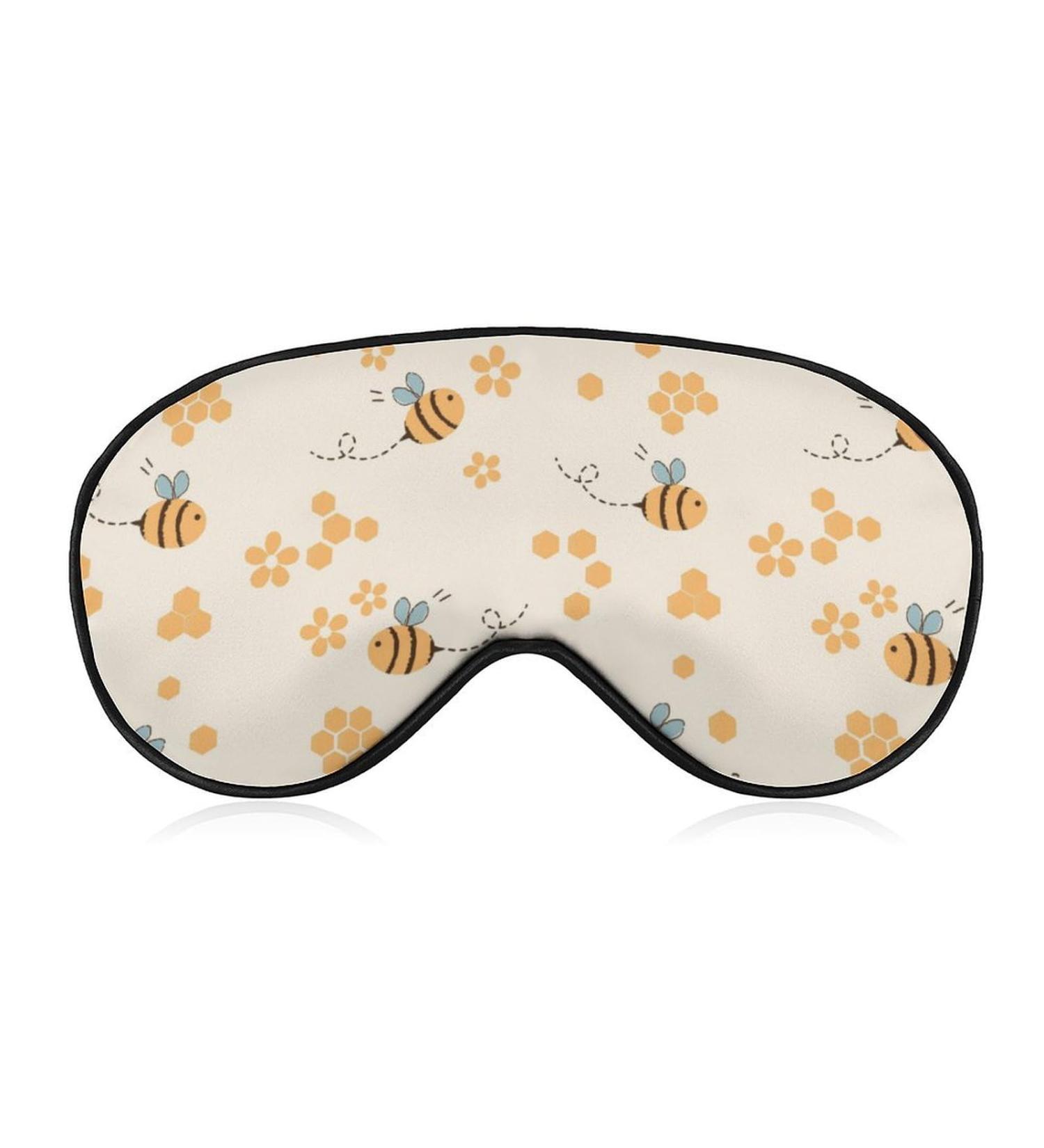 Light-Blocking Sleep Mask - Flower Beehive Cartoon Bee Eye Mask for Women | Comfortable Adjustable Blindfold - Buy Online on GoSupps.com