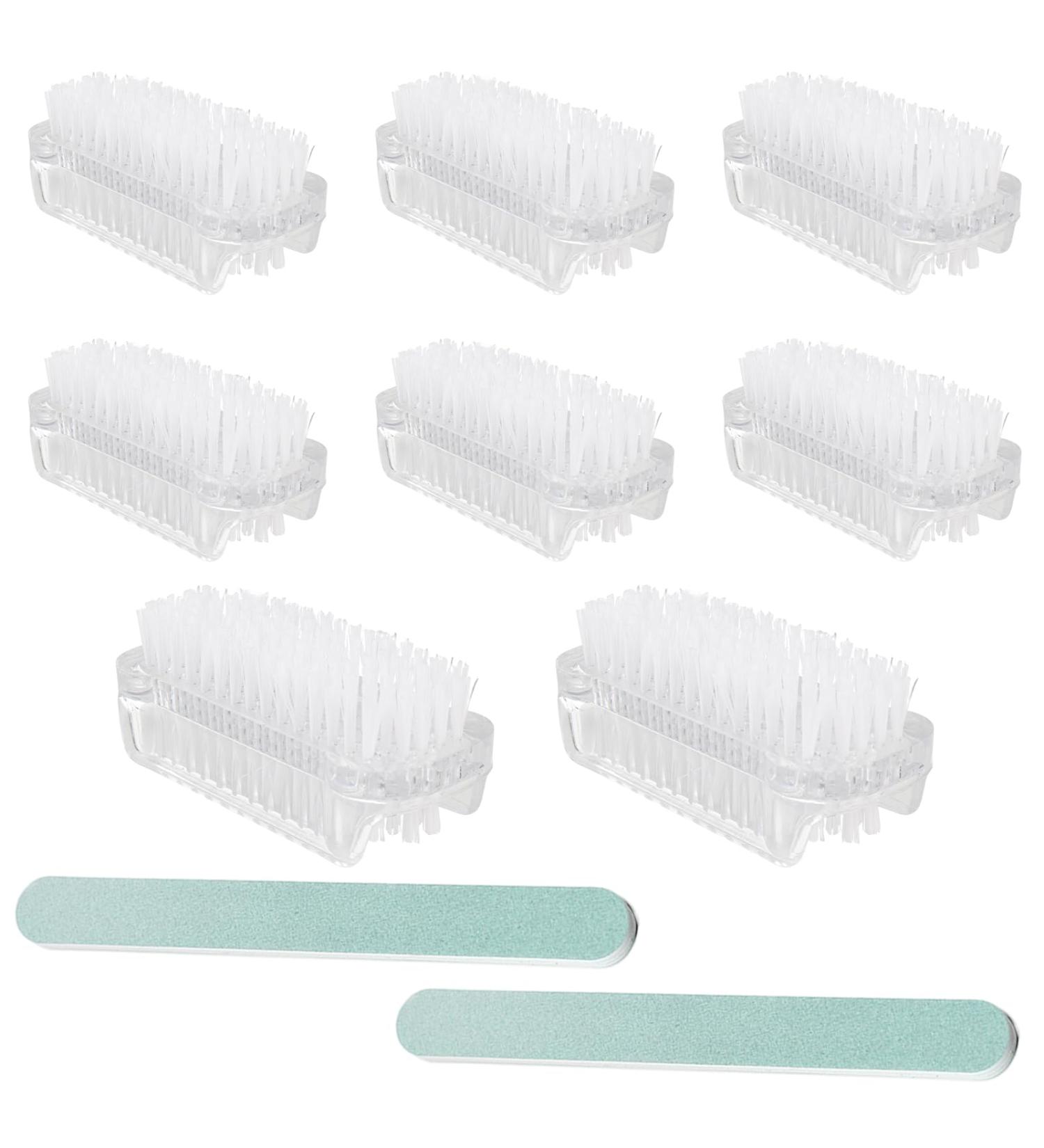 Jortmrd 8-Piece Double-Sided Hand Brush Set Nail Brush & Hard Bristle Cleaning Brushes with 2 Nail Files for Fingernails & Sinks Ideal for Home & Bathroom Use - Buy Online on GoSupps.com