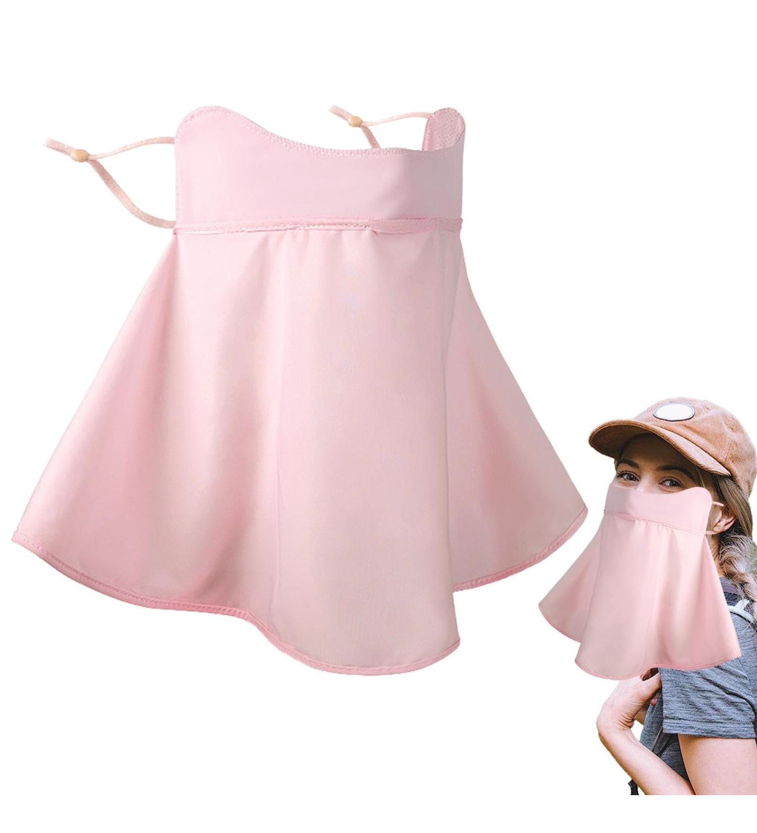 UV Facial Protection Cover | Light Sun Protection Scarf for Summer | Cooling Outdoor Face Cover with Ear Bolts - Pink - Buy Online on GoSupps.com