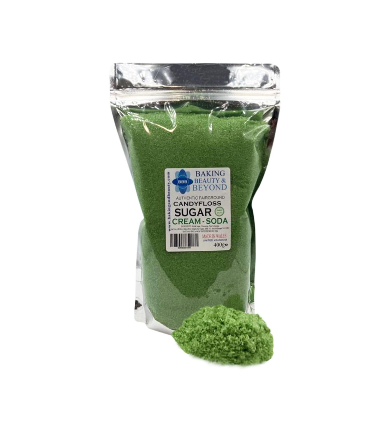 Baking Beauty & Beyond Premium Cream-Soda Flavour Floss Sugar for Cotton Candy - 400g Bulk Floss Sugar with Natural Ingredients | Perfect for Every Occasion - Buy Online on GoSupps.com