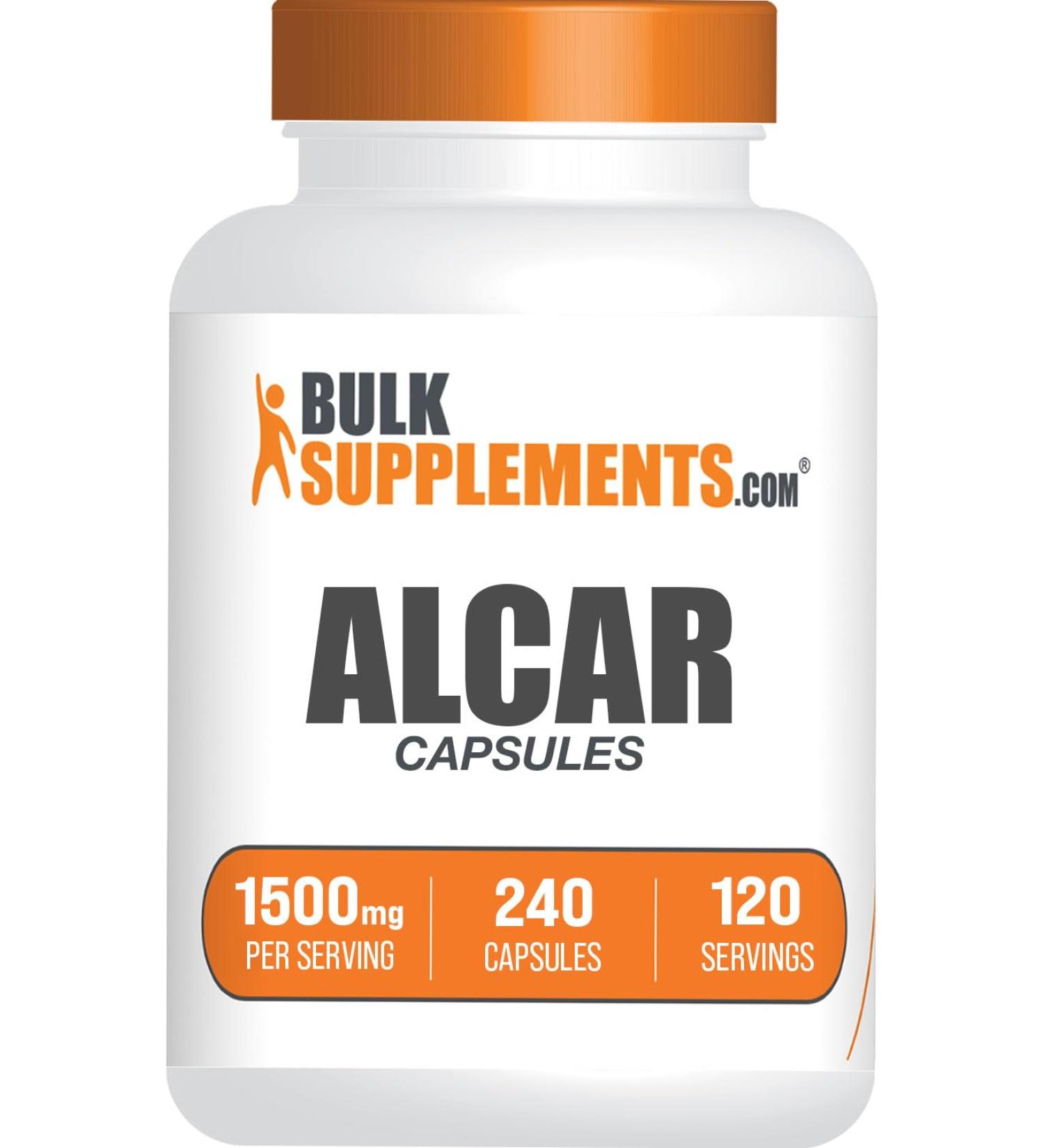 Buy BulkSupplements Acetyl L-Carnitine Capsules 1500mg - Gluten Free ALCAR HCl Supplement - 240 Count 2 Capsules/Serving - International Shipping Available - Buy Online on GoSupps.com