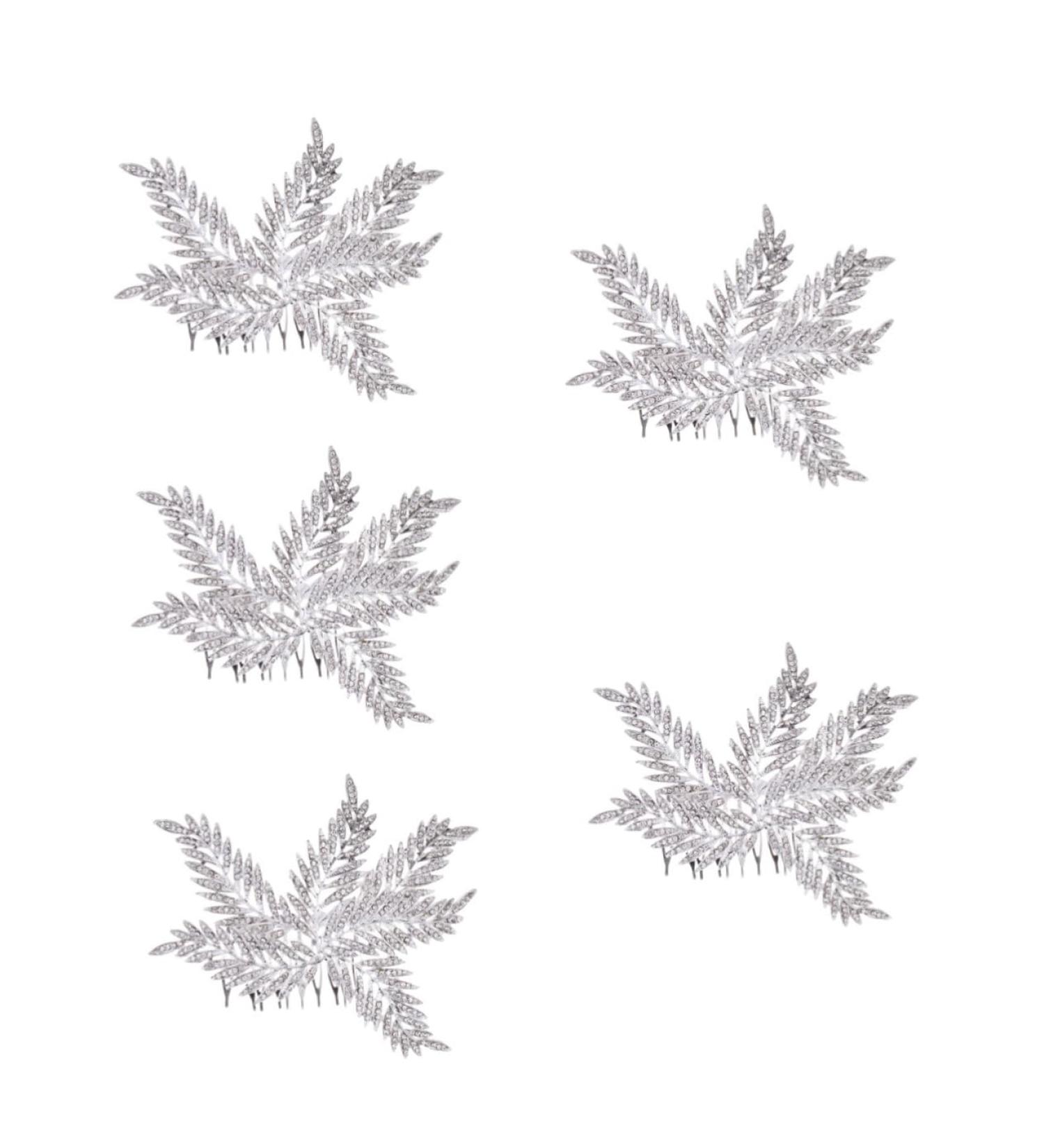 minkissy Comb bridal comb Snowflake Bridal Hair bridal headpieces for wedding rhinestone women hair winter wedding decor silver clips for hair wedding hair clips bride alloy leaf Wedding - Buy Online on GoSupps.com