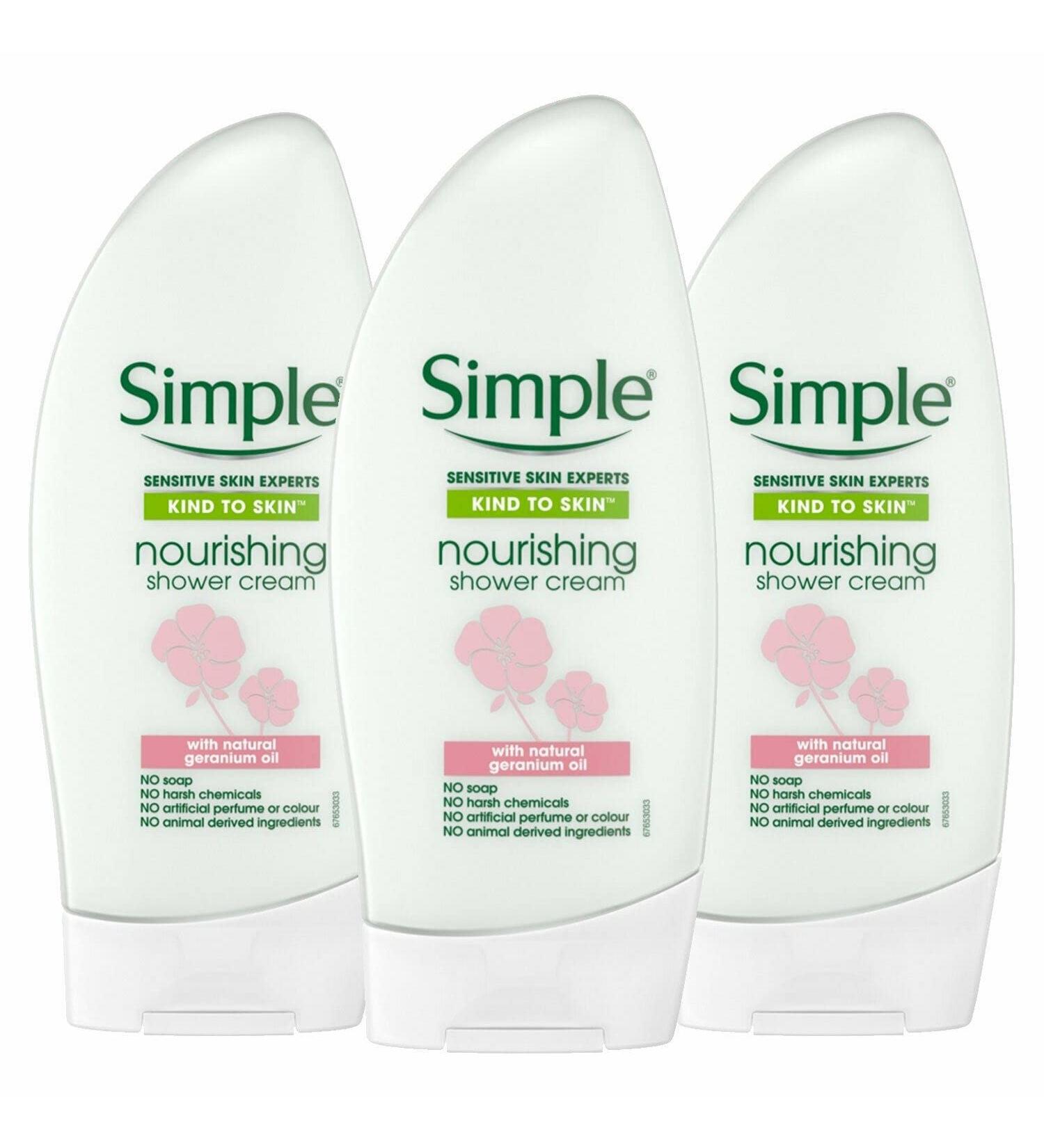  Simple Simple Nourishing Shower Cream 250ml (pack of 3) - Buy Online on GoSupps.com