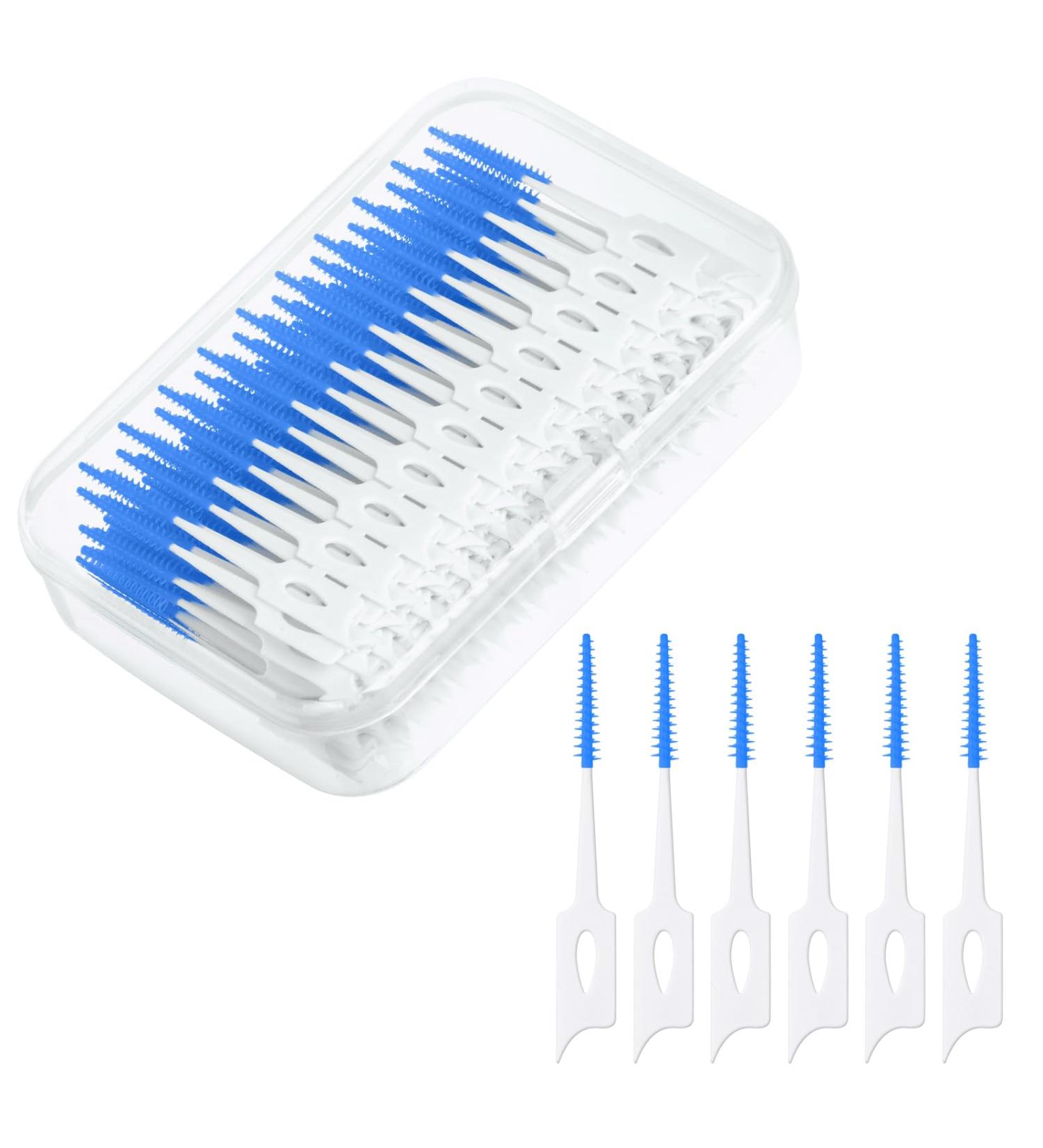 Uraqt Interdental Brushes - 220 Silicone Dental Cleaning Tools | Portable Dual-House Toothbrush Set (Blue) for Optimal Oral Hygiene - Buy Online on GoSupps.com