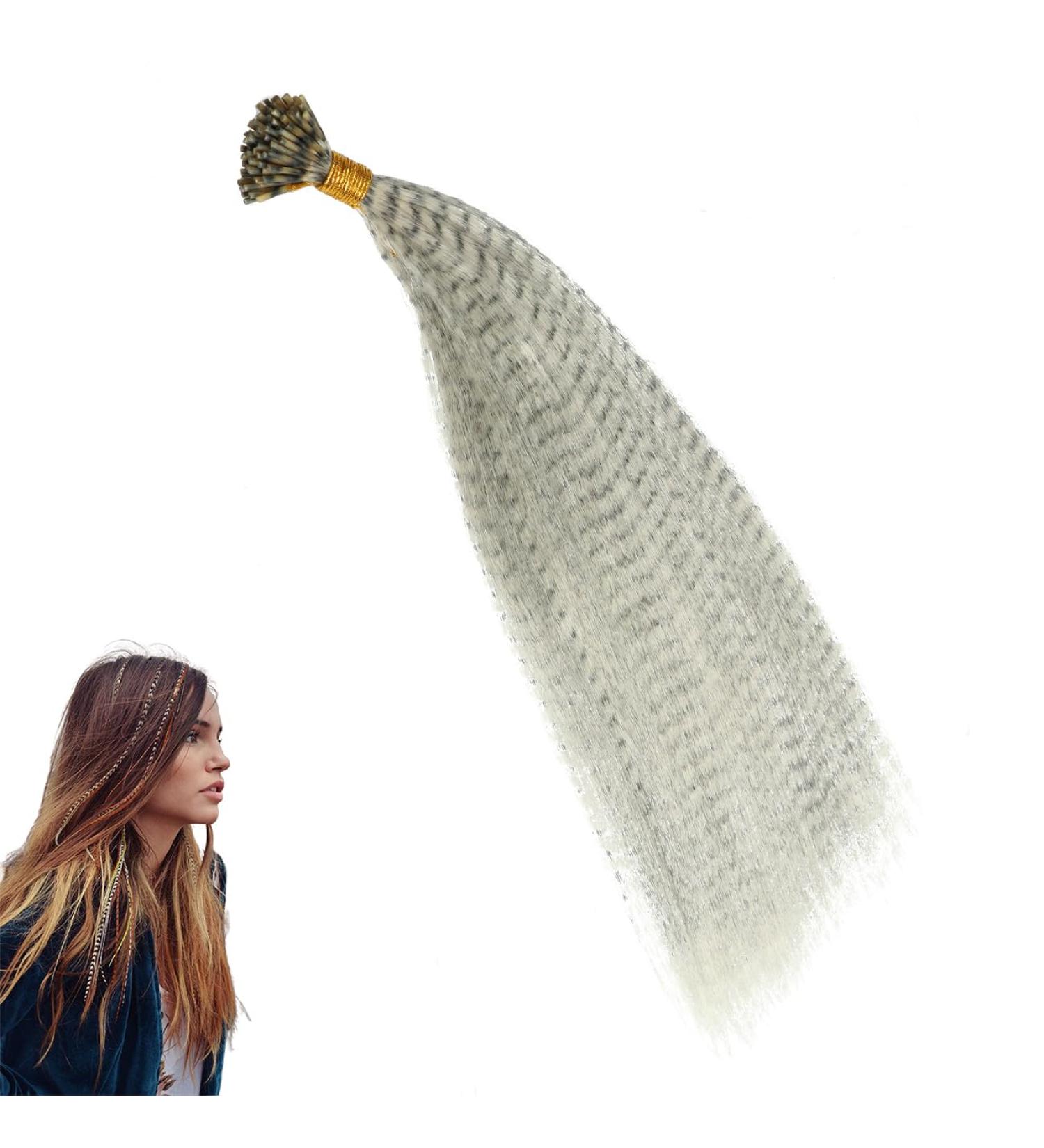 Prinfantasy Synthetic Feather False Hair Extension 16 inch for Women and Girls | Feather Hair Accessories BZ244 - Buy Online on GoSupps.com