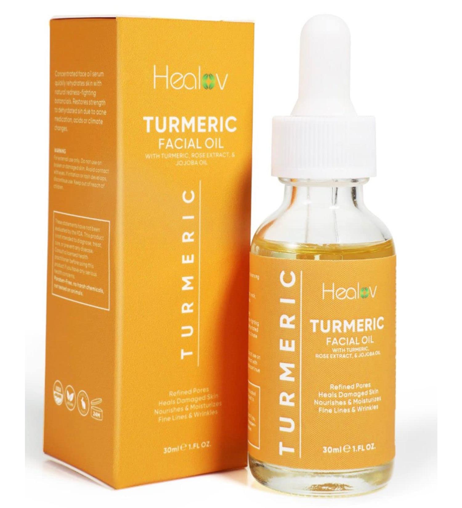 Turmeric Oil for Face & Body - All Natural Skin Brightening Serum for Dark Spots, Acne, and Scars - Pure Turmeric Skincare Treatment - Buy Online on GoSupps.com