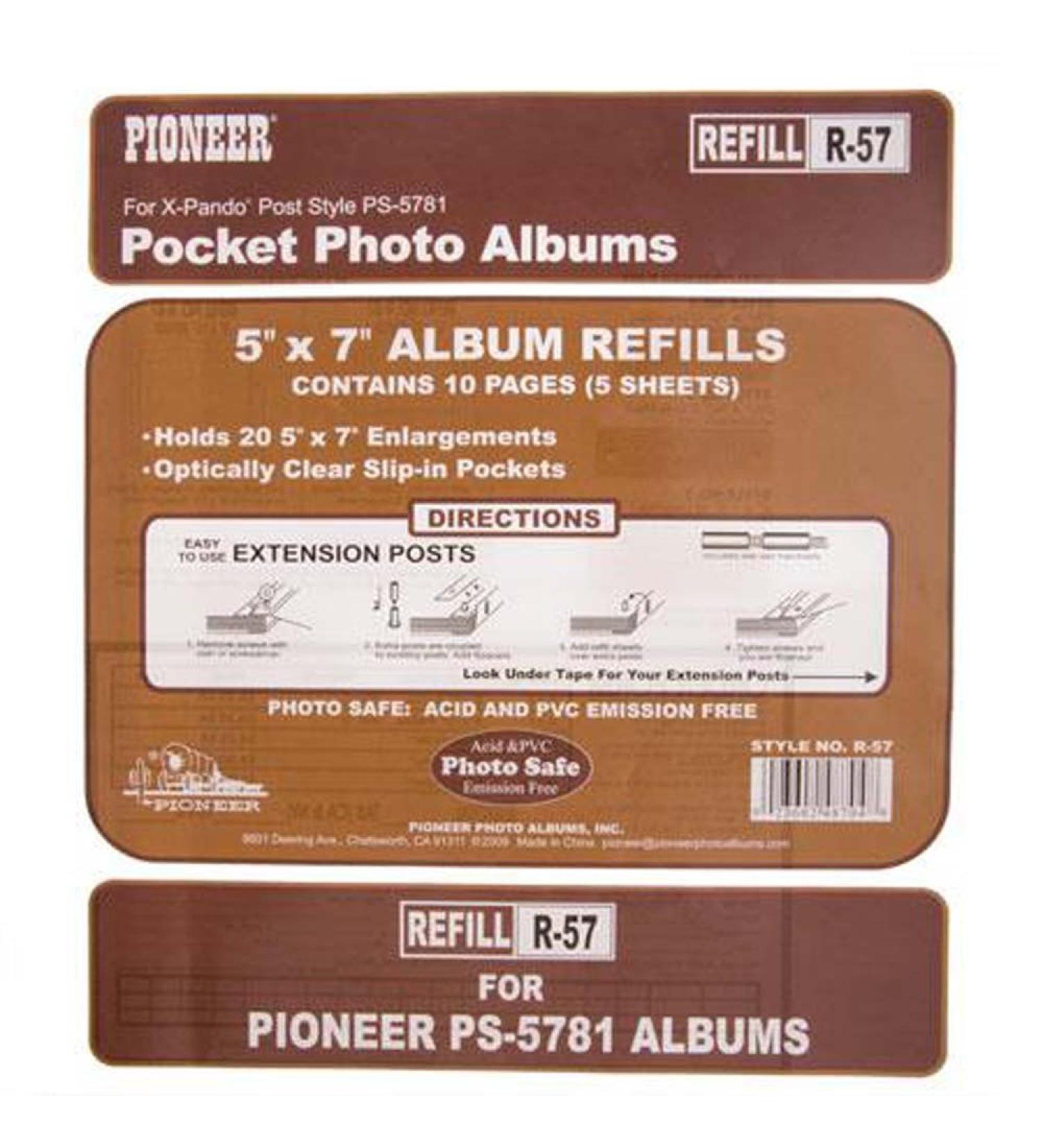 Genuine Pioneer double 5x7 refill page for your pocket album