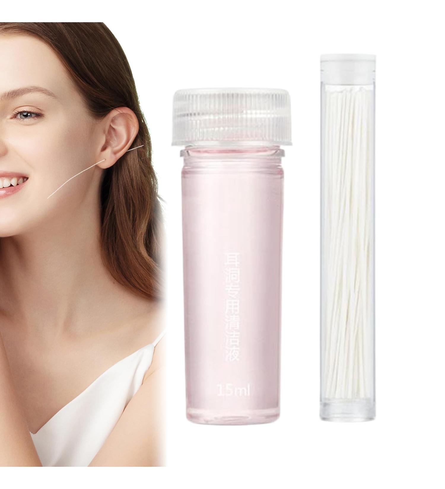 Ear Piercing Cleaning Kit 70 Pieces Ear Wax Removal Solution 15ml for Men Women Travel Home - Buy Online on GoSupps.com