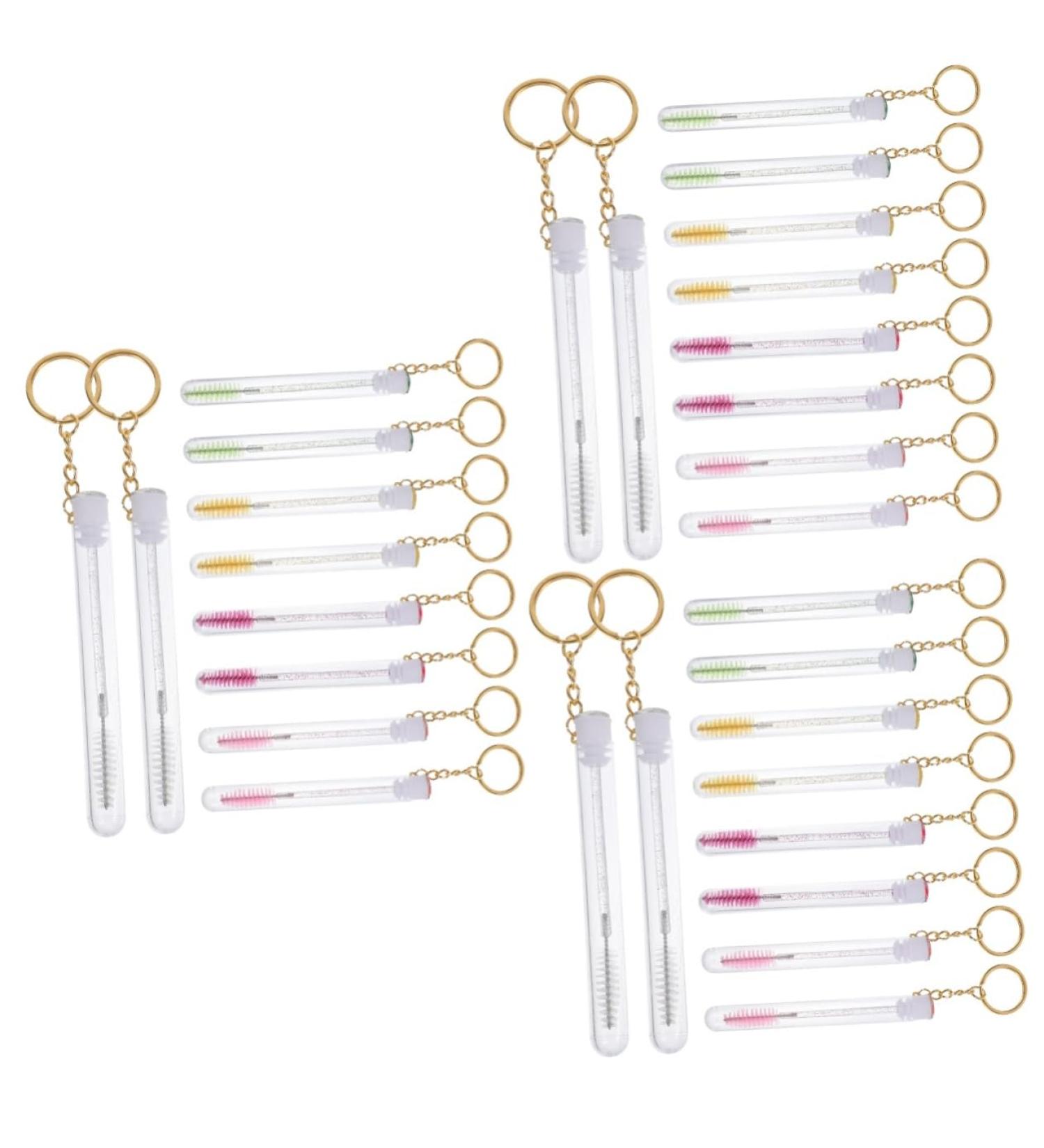 FRCOLOR 30 Pcs Keychain Mascara Brush Mascarades for Women Empty Mascara Lash Brush with Tube Extend 11.2x1cmx3pcs Assorted Colorx3pcs - Buy Online on GoSupps.com