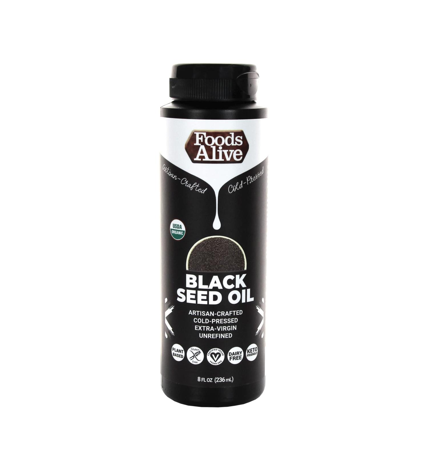 Foods Alive Organic Black Seed Oil Black Cumin Oil Artisan Cold-Pressed Oil Omega 3 6 9 Extra-Virgin Unrefined 8 Fl Oz (Pack of 1) - Buy Online on GoSupps.com