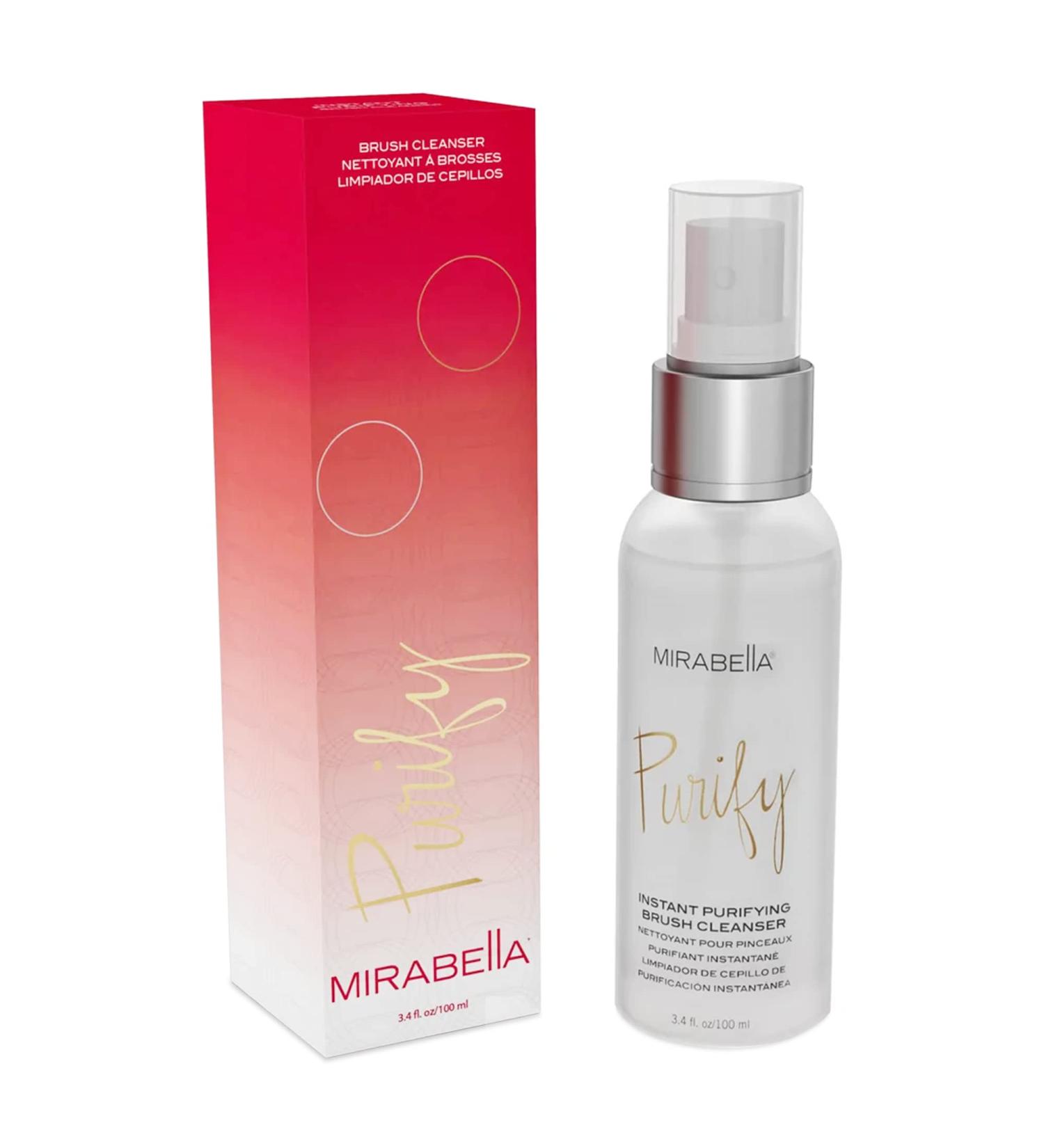 Mirabella Purify Instant Brush Cleaner | Quick-Drying Makeup Brush Spray | Removes Build-Up & Oil | Aloe Vera & Witch Hazel | For Synthetic & Natural Brushes - Buy Online on GoSupps.com