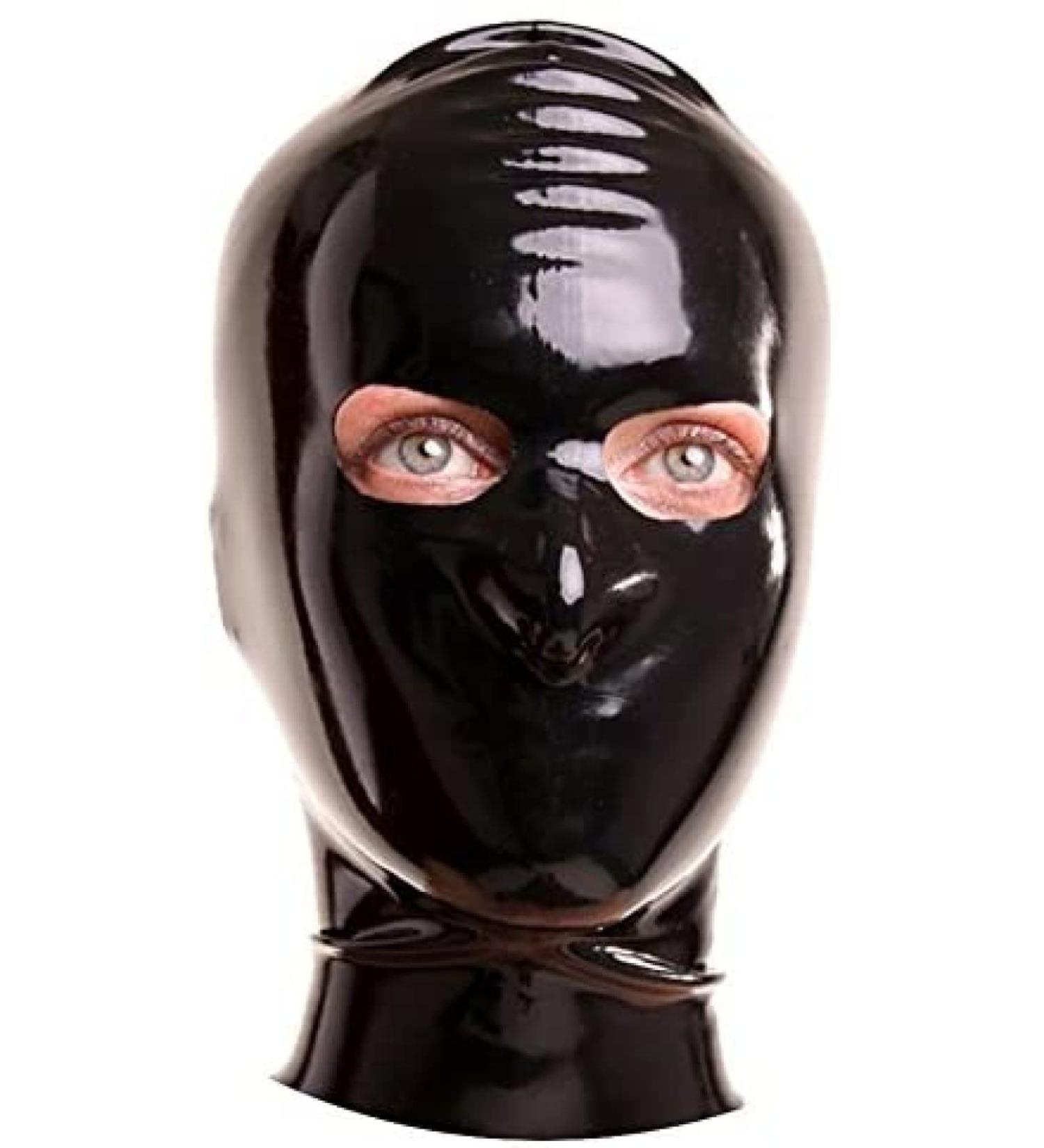 Buy Small Black Latex Hood with Zipper & Eye Openings - International Shipping Available - Buy Online on GoSupps.com