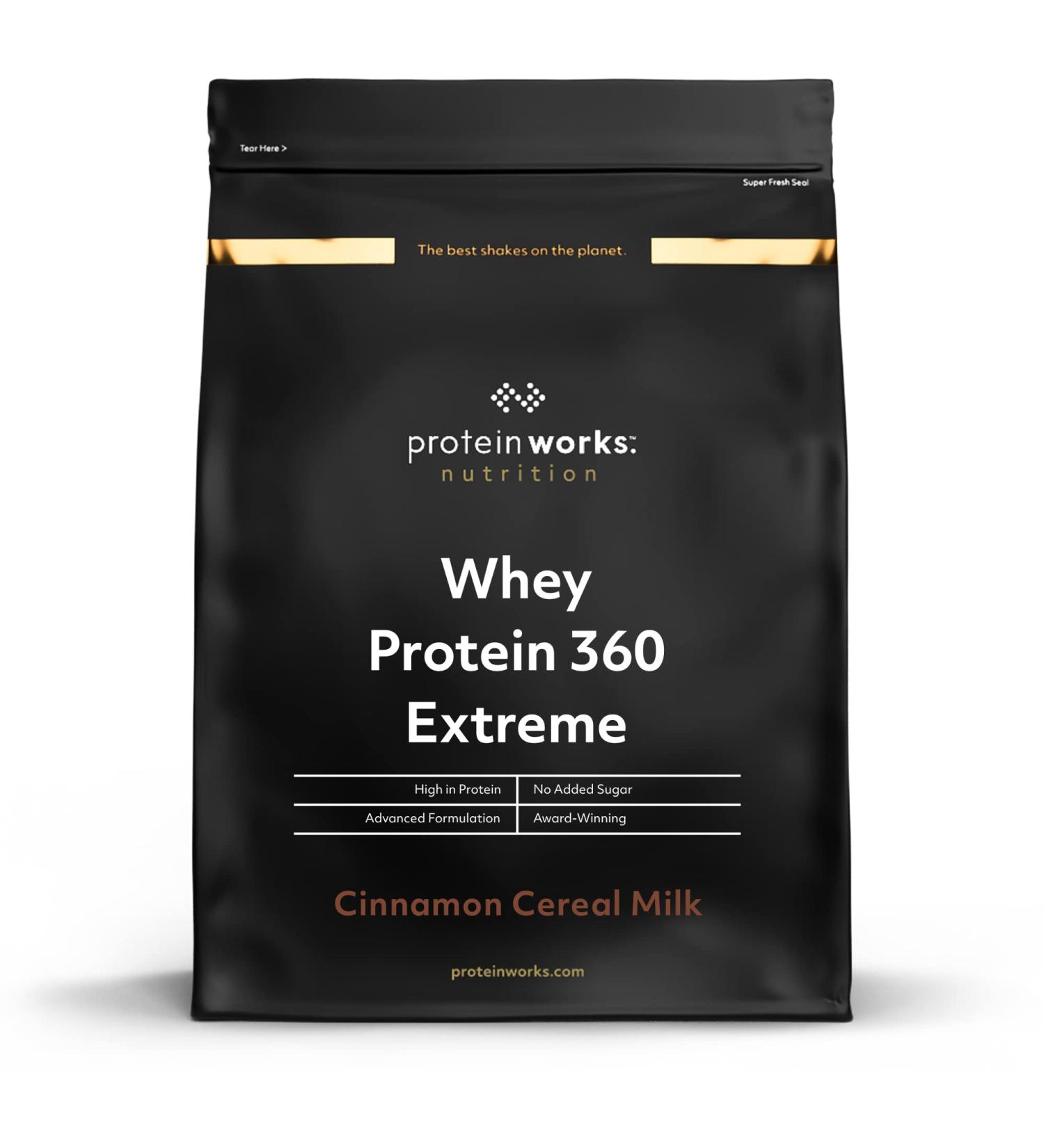 Protein Works - Whey Protein 360 Extreme | Premium Whey Shake | Protein Intake | Premium Protein | 17 Servings | Cereal Milk & Cinnamon | 600g - Buy Online on GoSupps.com