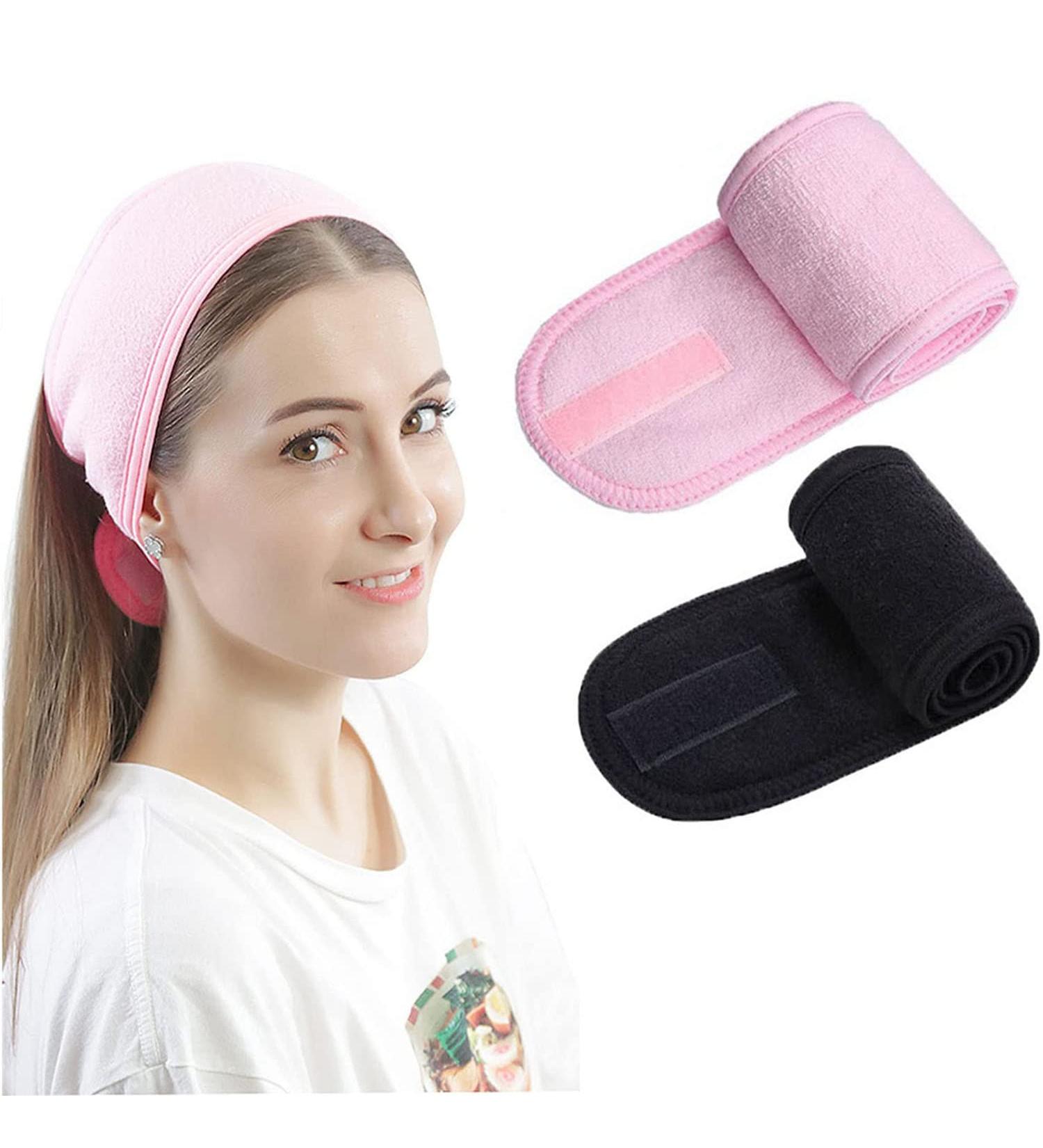 2 Piece Spa Hair Band Set - Terry Cloth Makeup & Sports Headbands for Yoga & Hair Protection - Buy Online on GoSupps.com