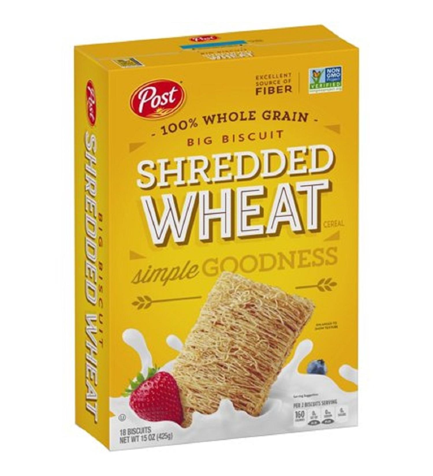 Shredded Wheat Big Biscuit Whole Grain Cereal - 15 Oz (Pack of 2) - Buy Online on GoSupps.com