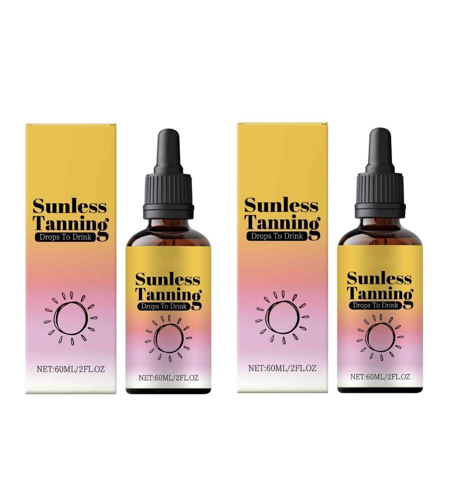 2PCS Self Tanning Drops Water Serum Skin Natural Sunless Outdoor Accelerator Prevent Dryness Natural Tanning Boosting Or Face Body - Buy Online on GoSupps.com