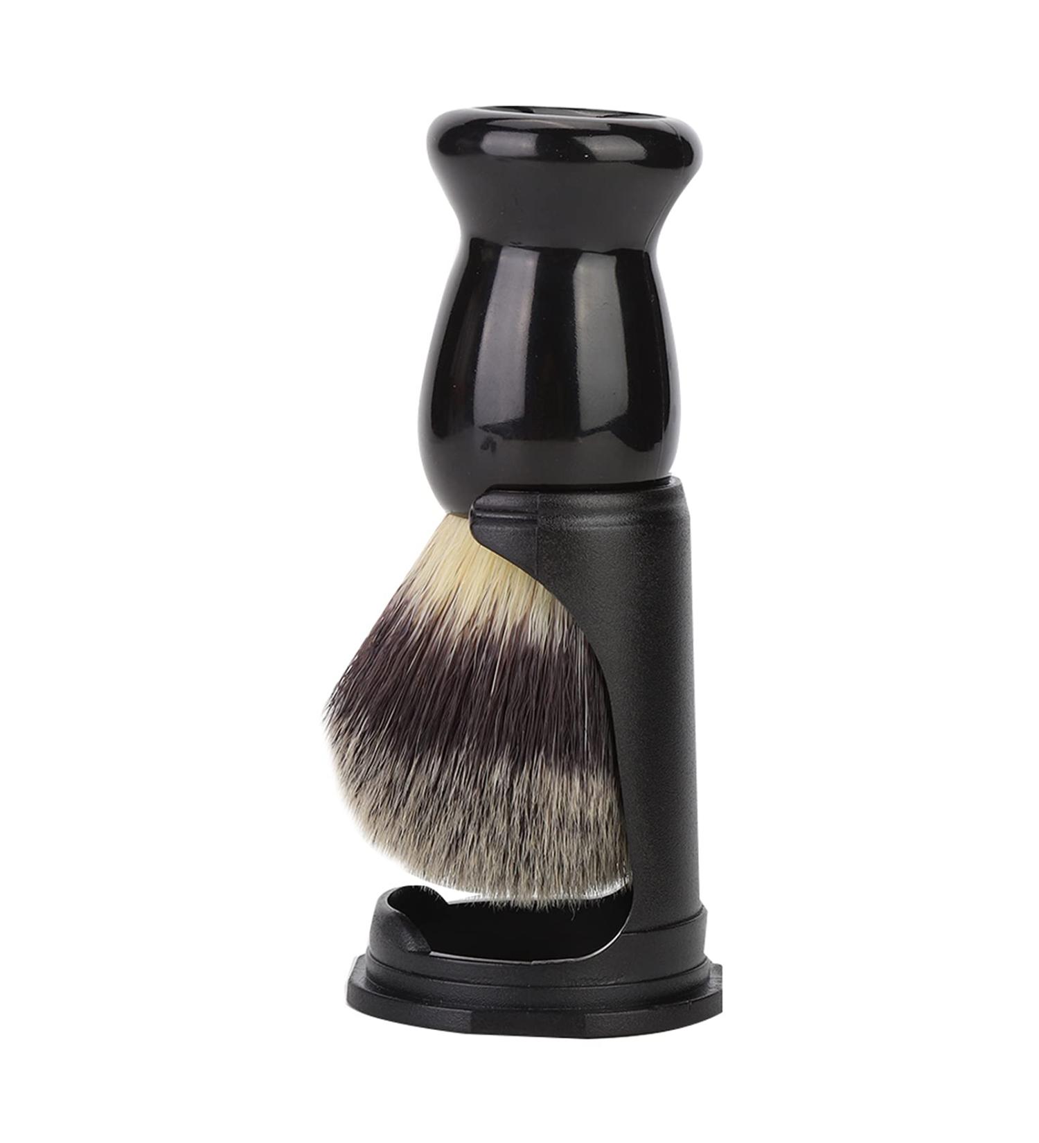 Professional Acrylic Shaving Brush Holder for Beard Brush - Durable Black Shaving Tools Set - Buy Online on GoSupps.com
