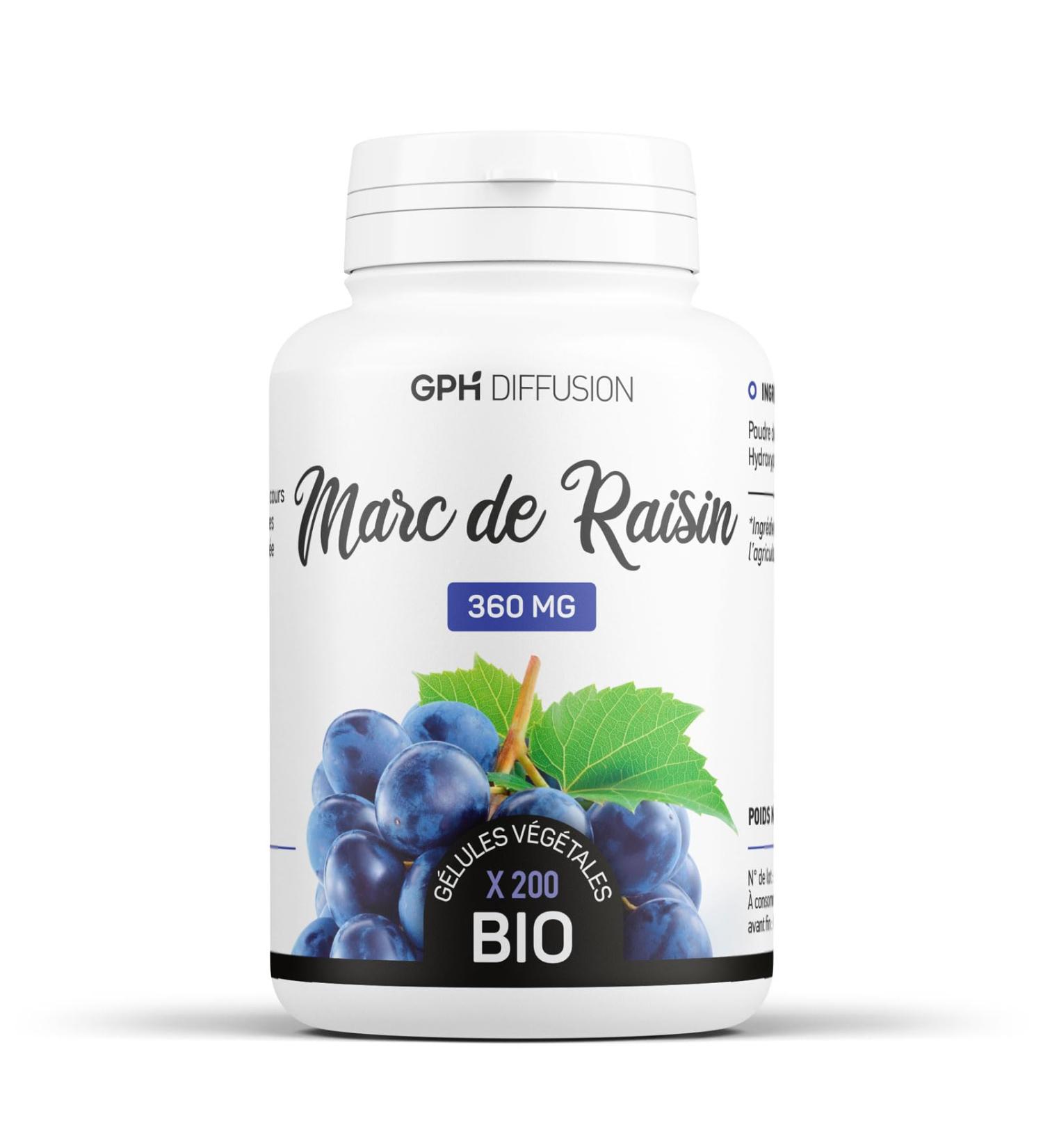Organic Grape Marc - 250mg - 200 Vegetable Capsules - Buy Online on GoSupps.com