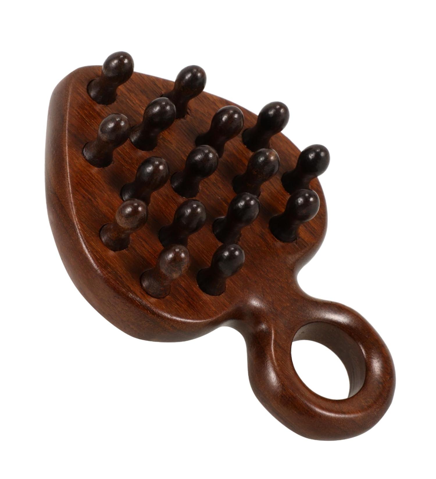 Buy Sewoart Wooden Scalp & Curly Hair Comb | Comfortable Portable Massage Comb for Women | No Static Durable Design | 12.10x8.50cm Brown - Buy Online on GoSupps.com
