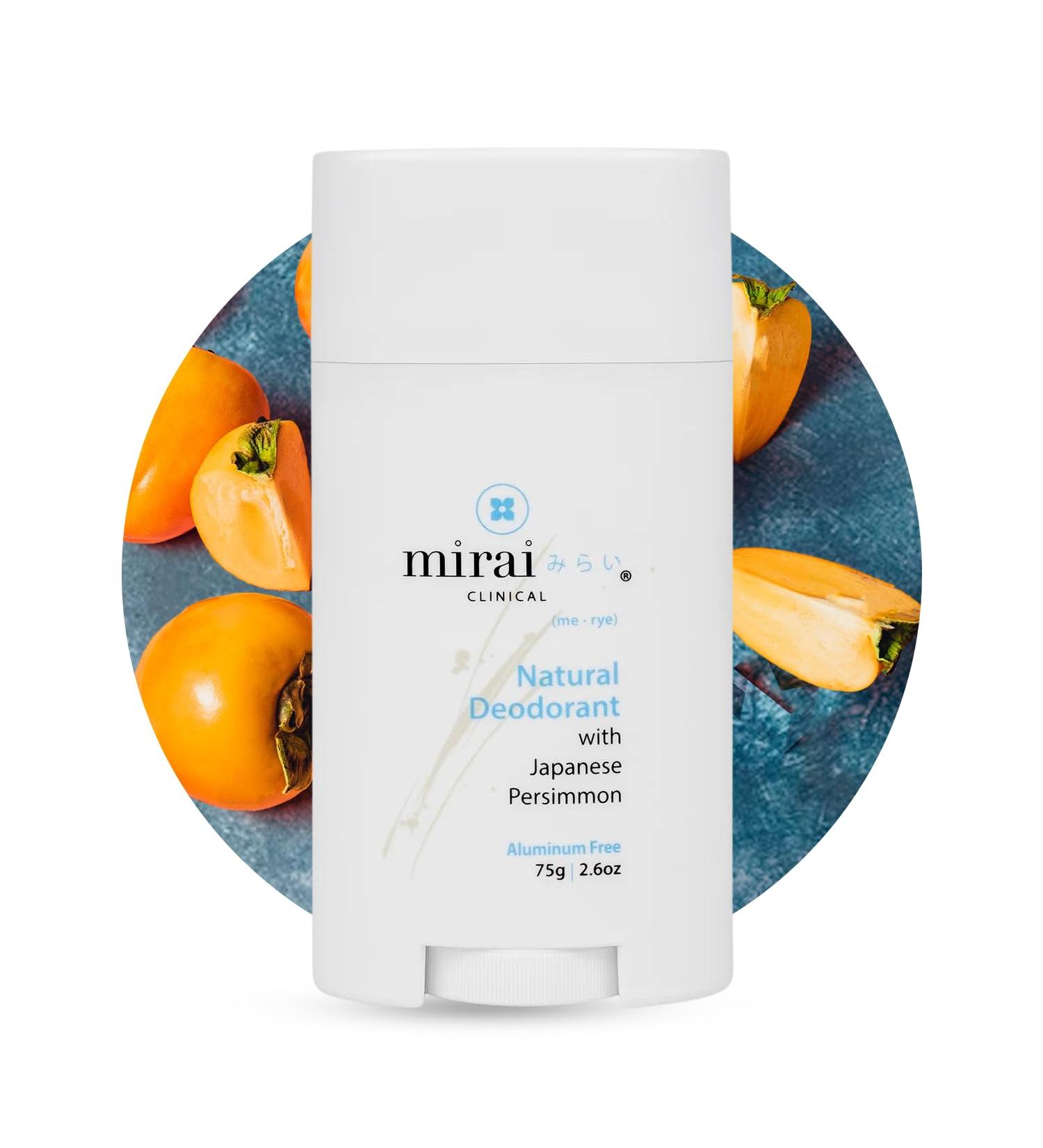 Mirai Clinical - All Natural Deodorant for Women and Men - w/Japanese Persimmon Extract - Full-Body Use - Aluminum Fragrance Paraben Free - Vegan - Helps to Eliminate Nonenal Odor - Unscented - 75g - Buy Online on GoSupps.com